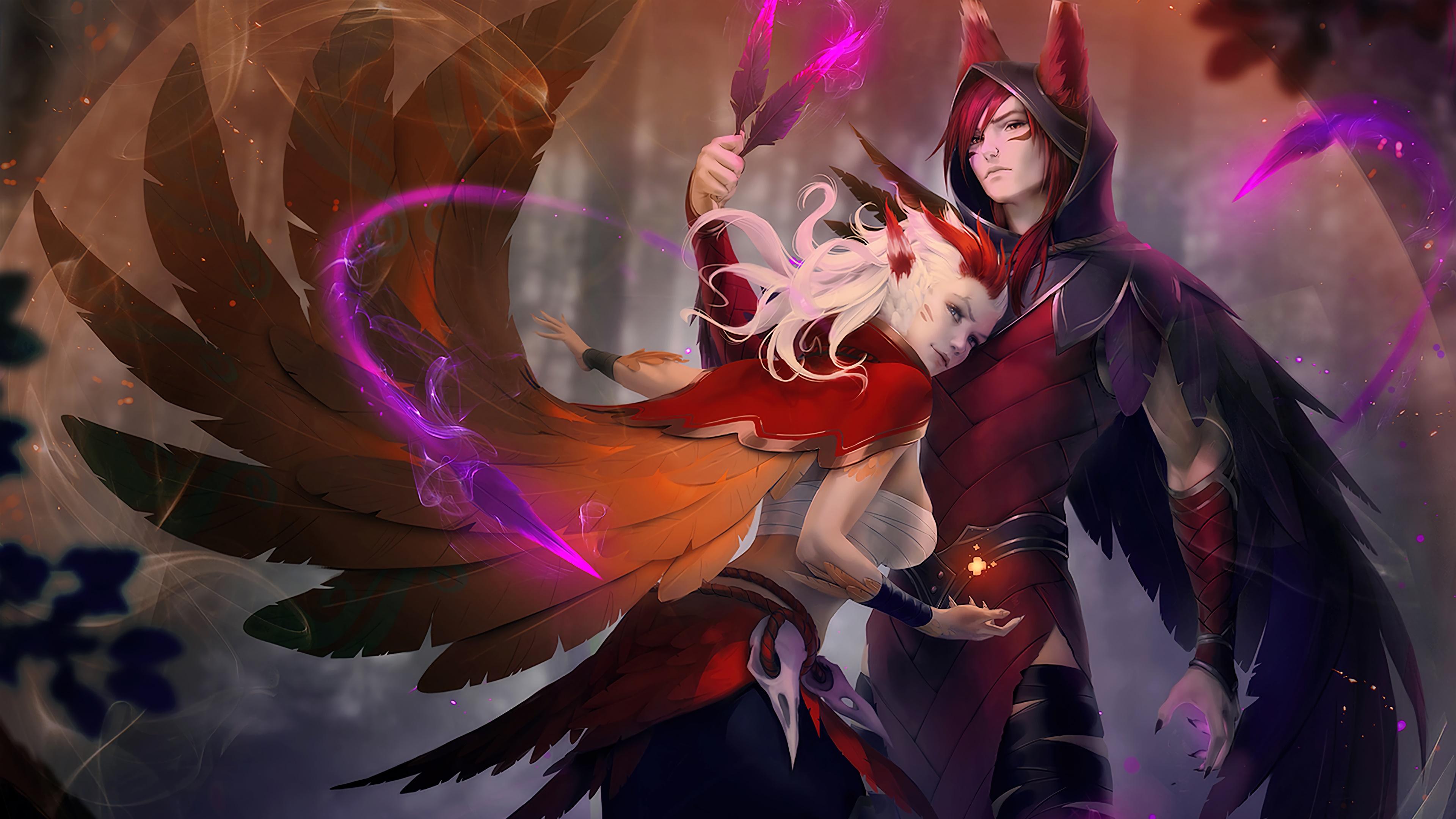 3840x2160 xayah, rakan, lol, league of legends, game, 4k, pc Gallery HD Wallpaper