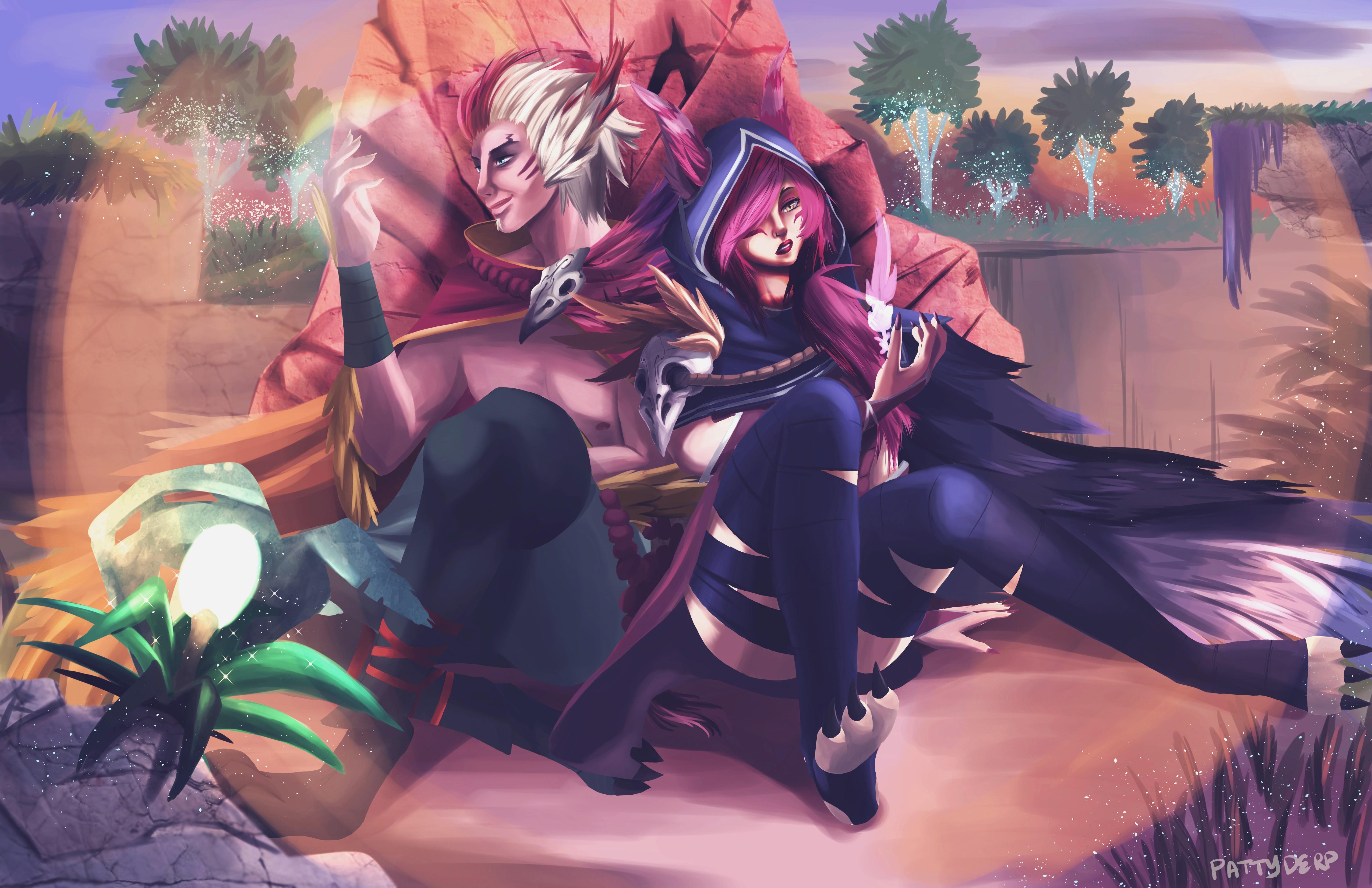 5100x3300 Xayah & Rakan. Wallpaper & Fan Arts. League Of Legends