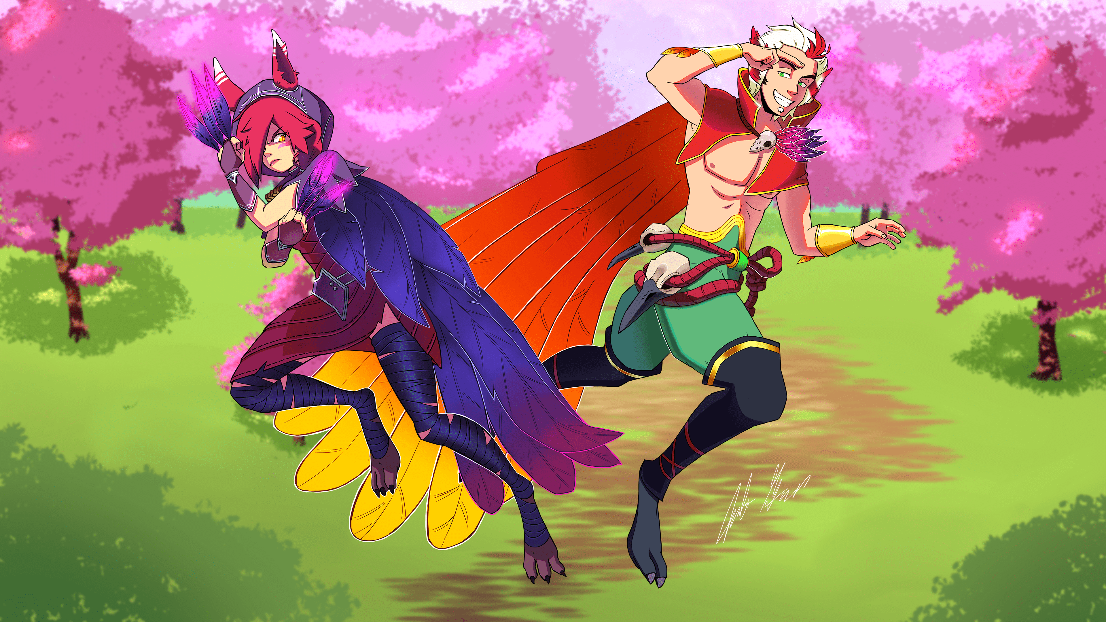 3840x2160 Rakan and Xayah Wallpaper Fanart