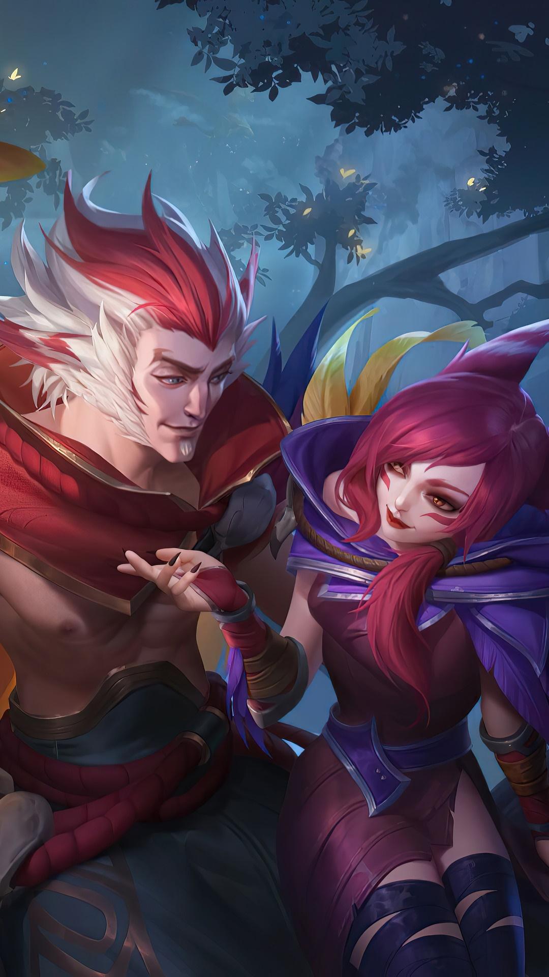 1080x1920 Xayah, Rakan, LoL, League of Legends, Video Game, Wild Rift Gallery HD Wallpaper