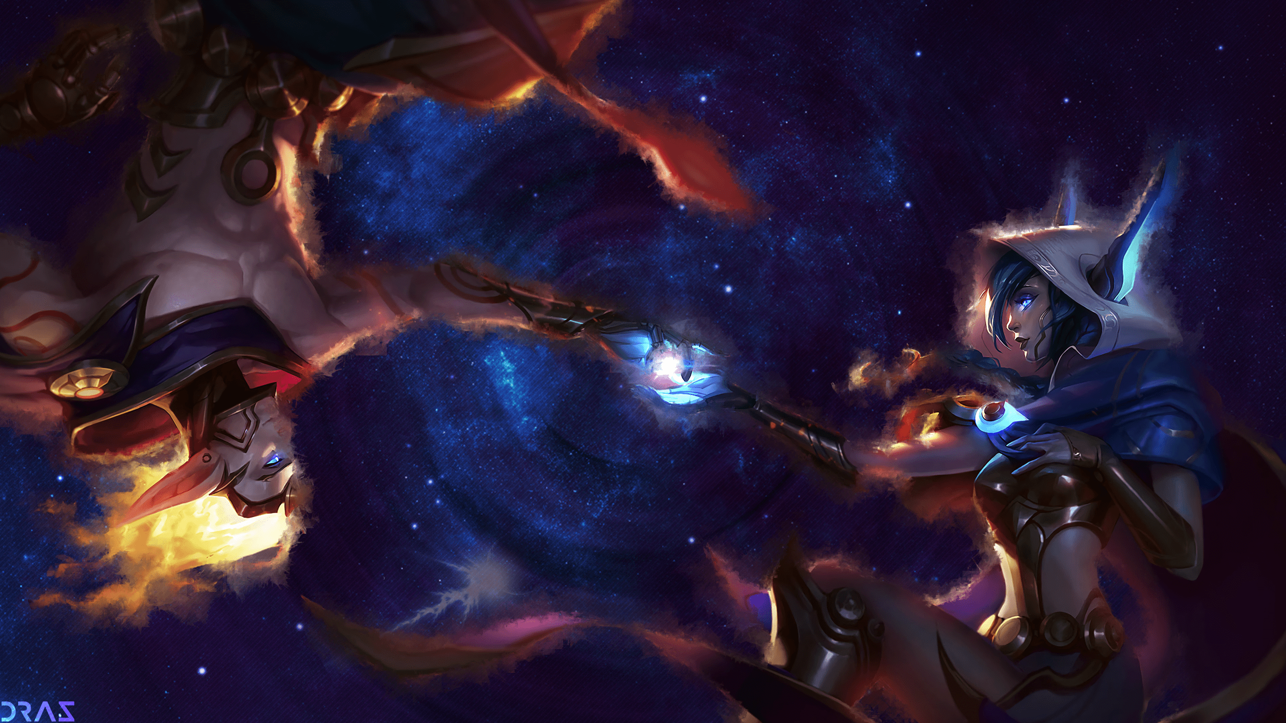 2560x1440 Cosmic Xayah & Rakan