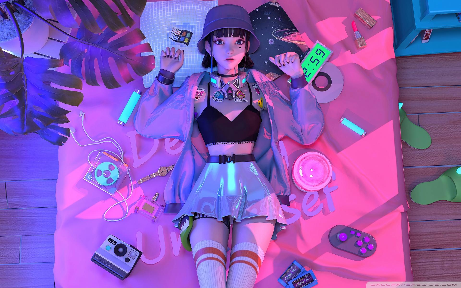 1920x1200 Cute Anime Girl Ultra HD Desktop Background Wallpaper for : Widescreen & UltraWide Desktop & Laptop : Multi Display, Dual & Triple Monitor : Tablet