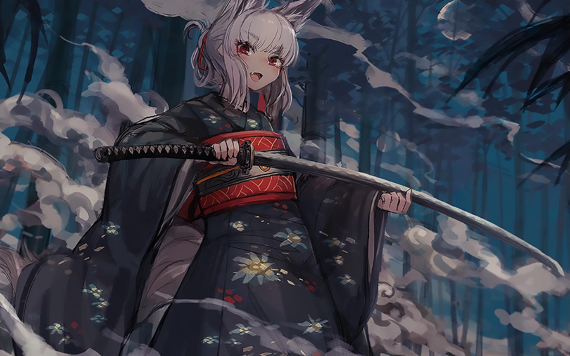 1920x1200 Download 1920x1200 Wallpaper Anime Girl, Original, Katana, Widescreen 16: Widescreen, 1920x1200 HD Image, Background, 22538