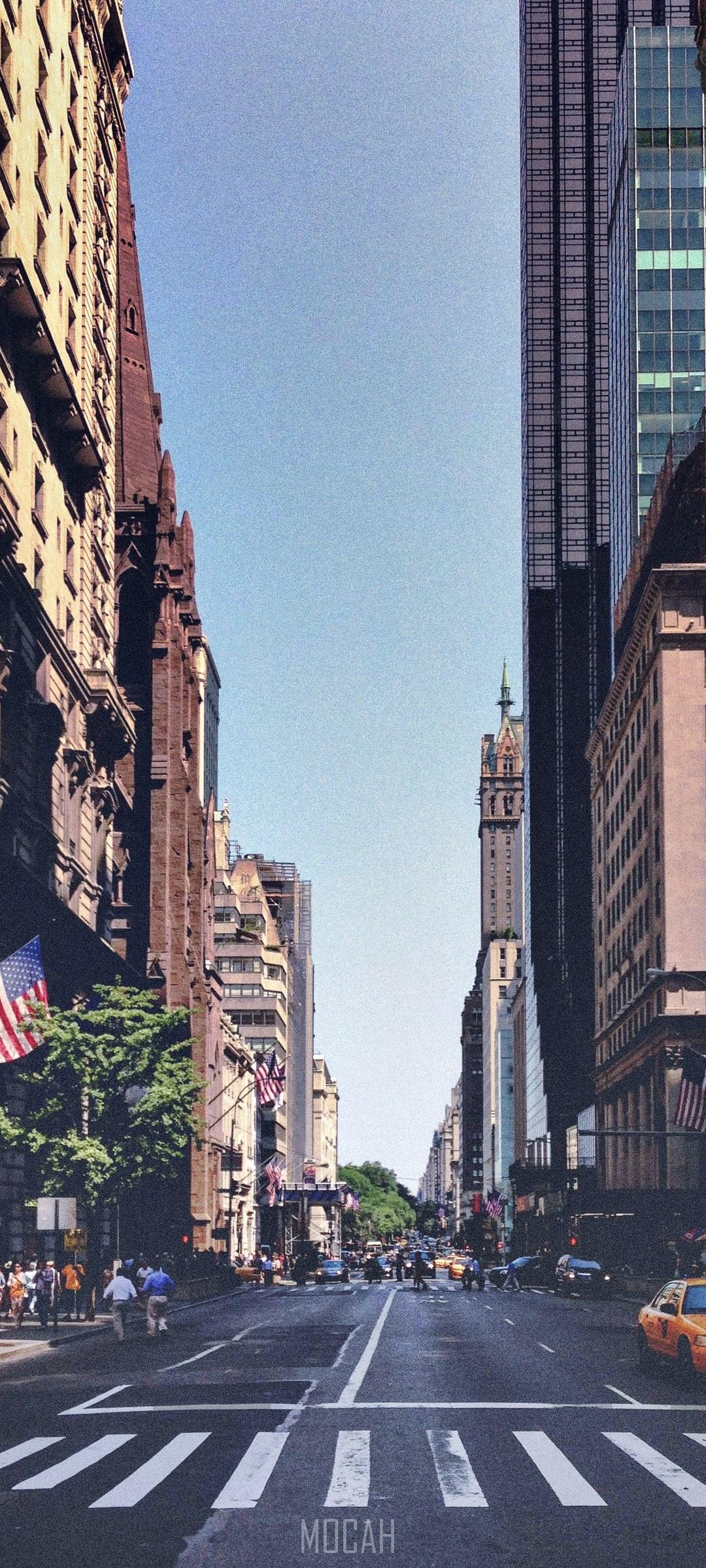 1080x2400 a crosswalk on a new york city street with skyscrapers on either side, three more blocks, Honor 20 lite wallpaper hd, 1080x2400 Gallery HD Wallpaper