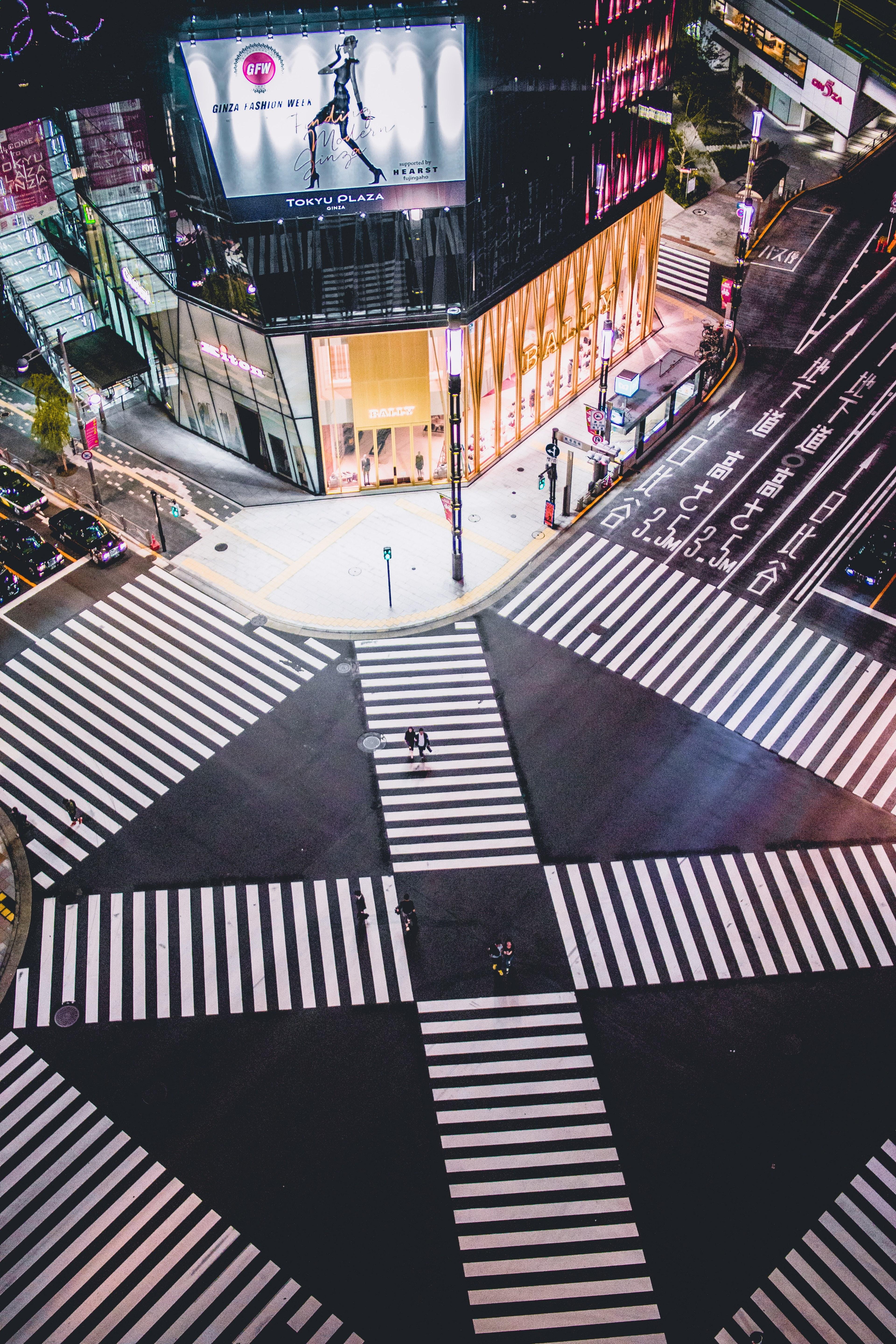 3840x5760 Wallpaper / a shot from above the intersecting crosswalk in ginza at night, _on our way to tsukiji fish market in tokyo 4k wallpaper free download