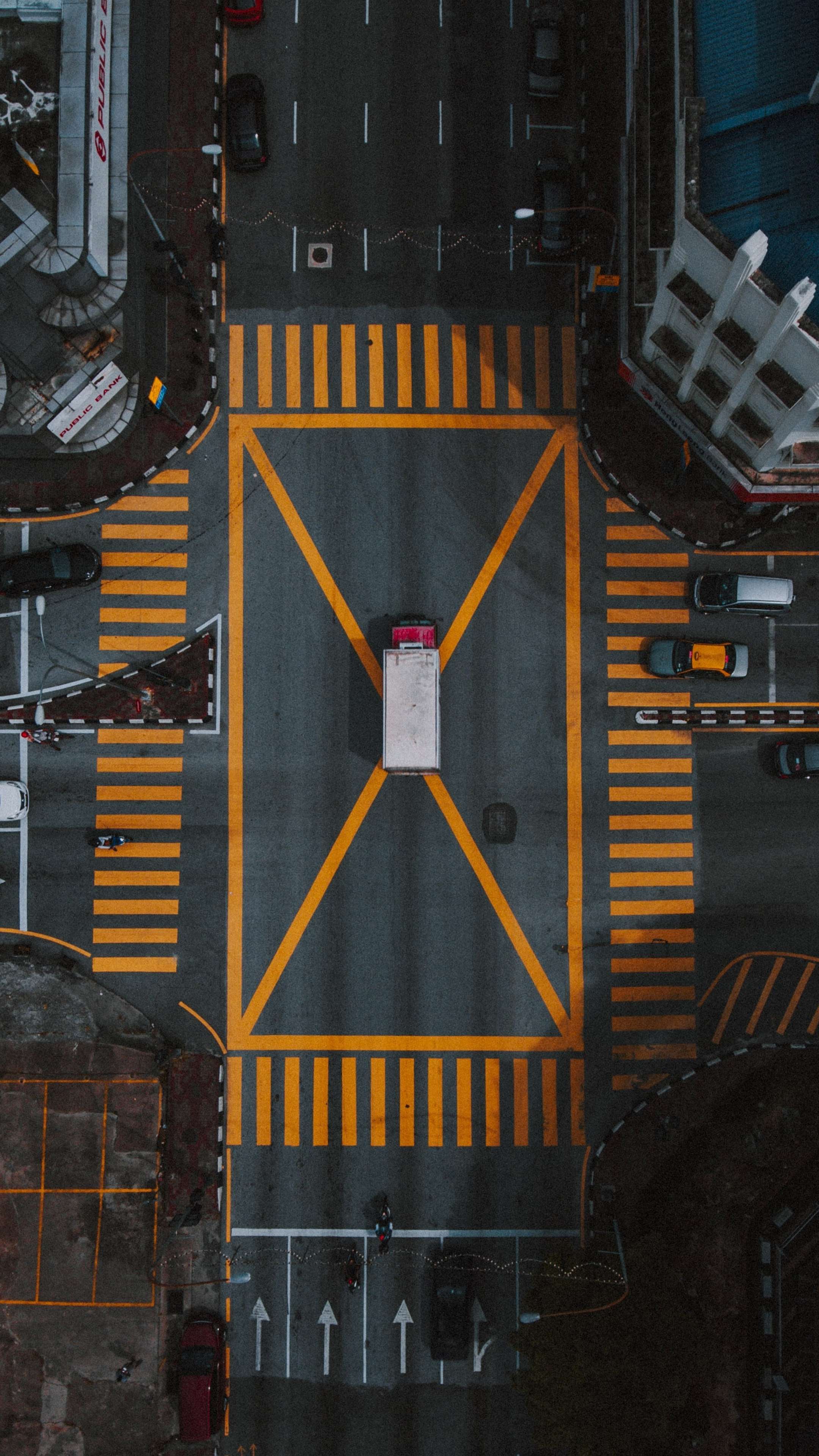 2160x3840 Busy Yellow Crosswalk 4K Phone Wallpaper