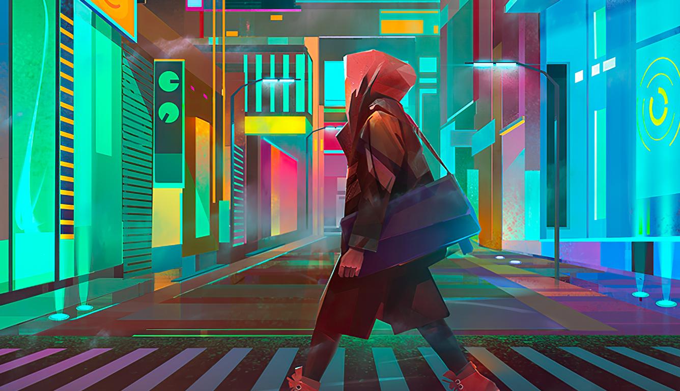 1336x768 Crosswalk Night City Cyberpunk