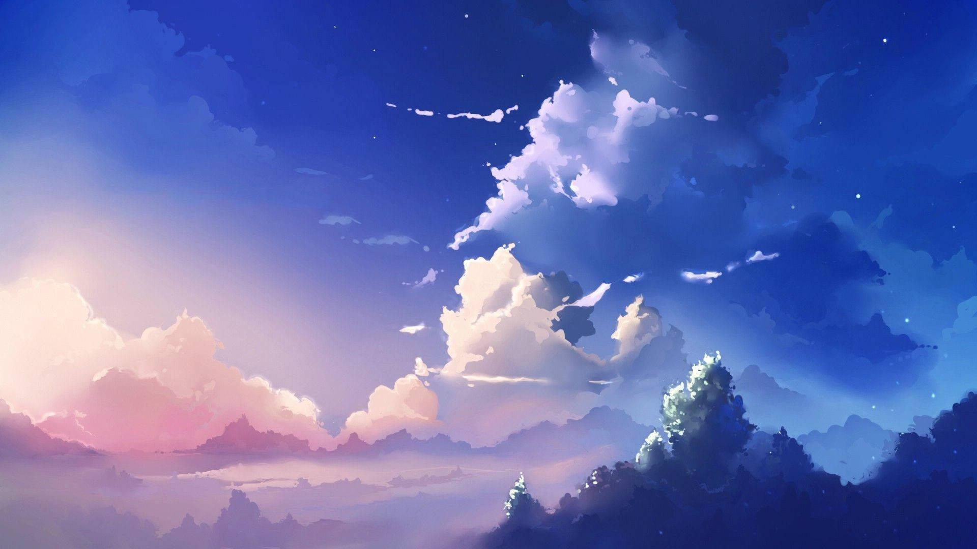 1920x1080 Download Dreamy Anime Cloud Artwork Wallpaper