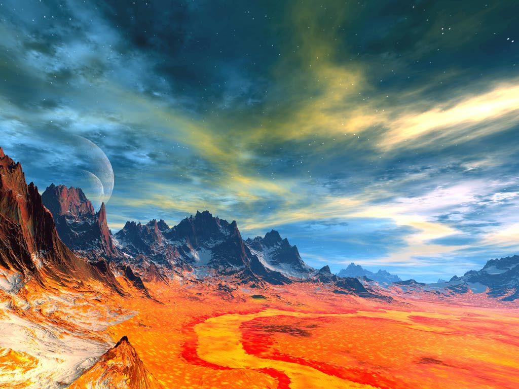 1024x768 Copyright: Bejeweled 2. Fantasy landscape, Art pr, Painting
