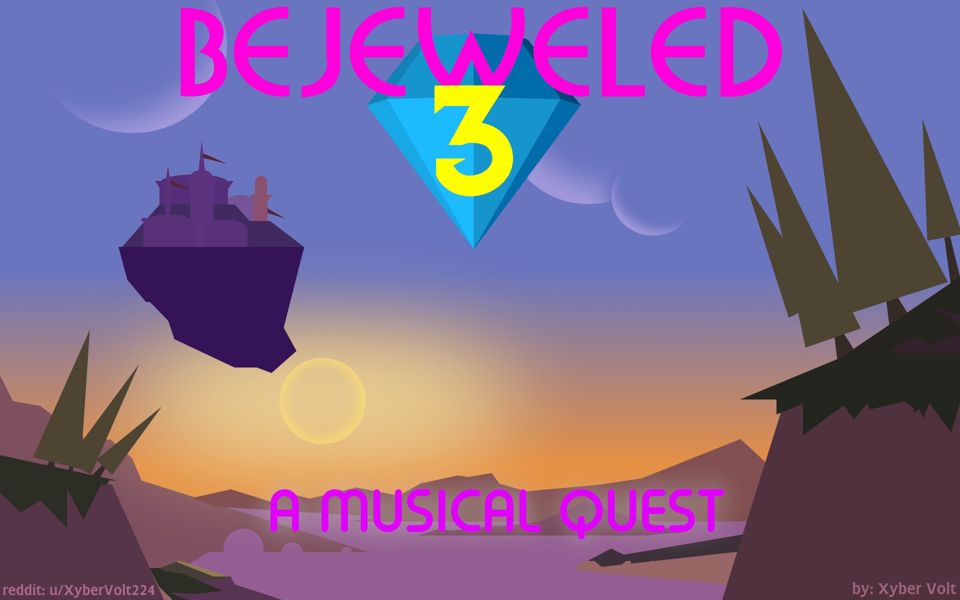 1920x1200 I am proud to present: Floating Rock City + Bejeweled 3 OST Cover minimalist wallpaper (16:10)