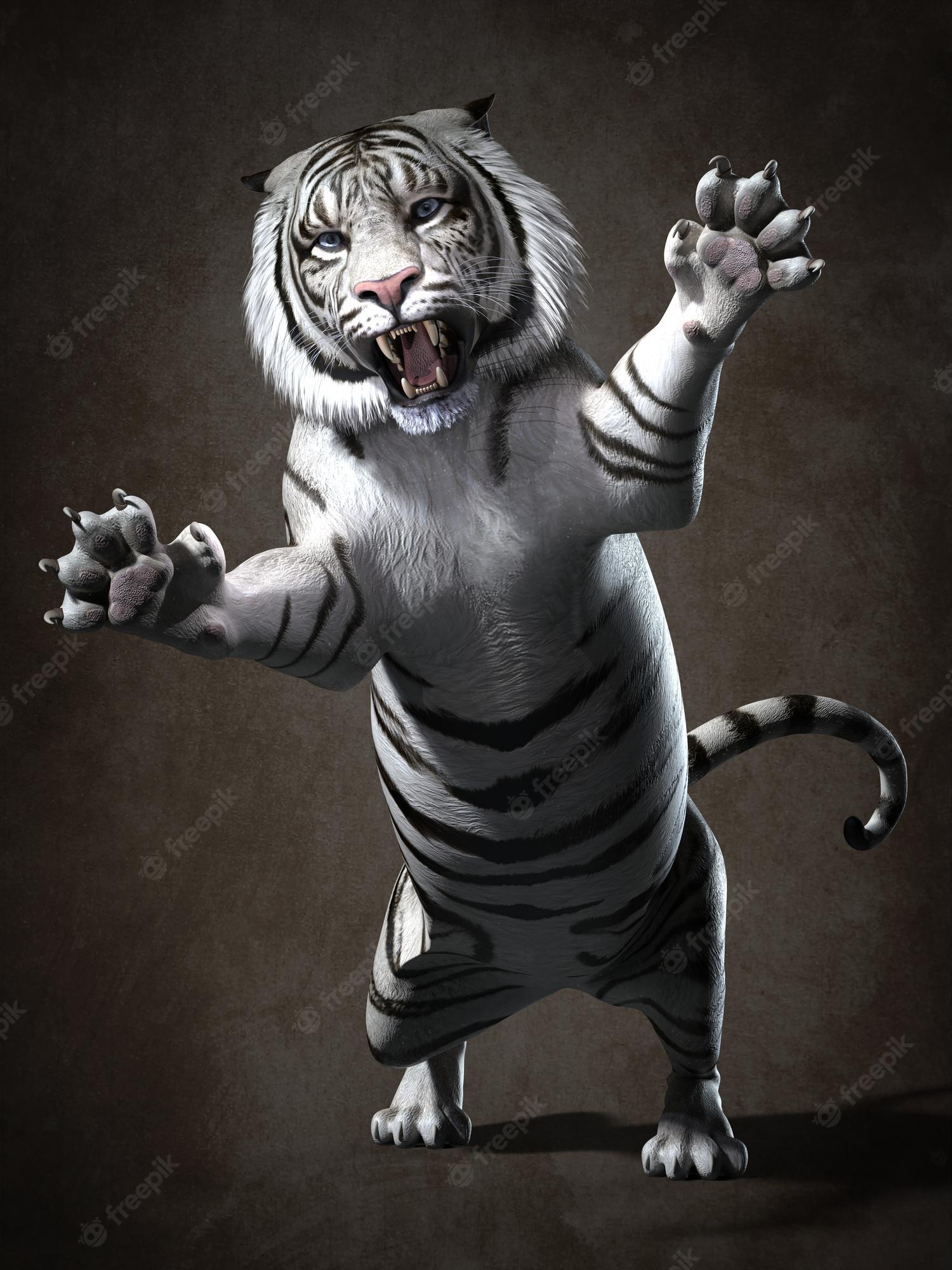 1500x2000 Premium Photo. Tiger Close Up. 3D Illustration