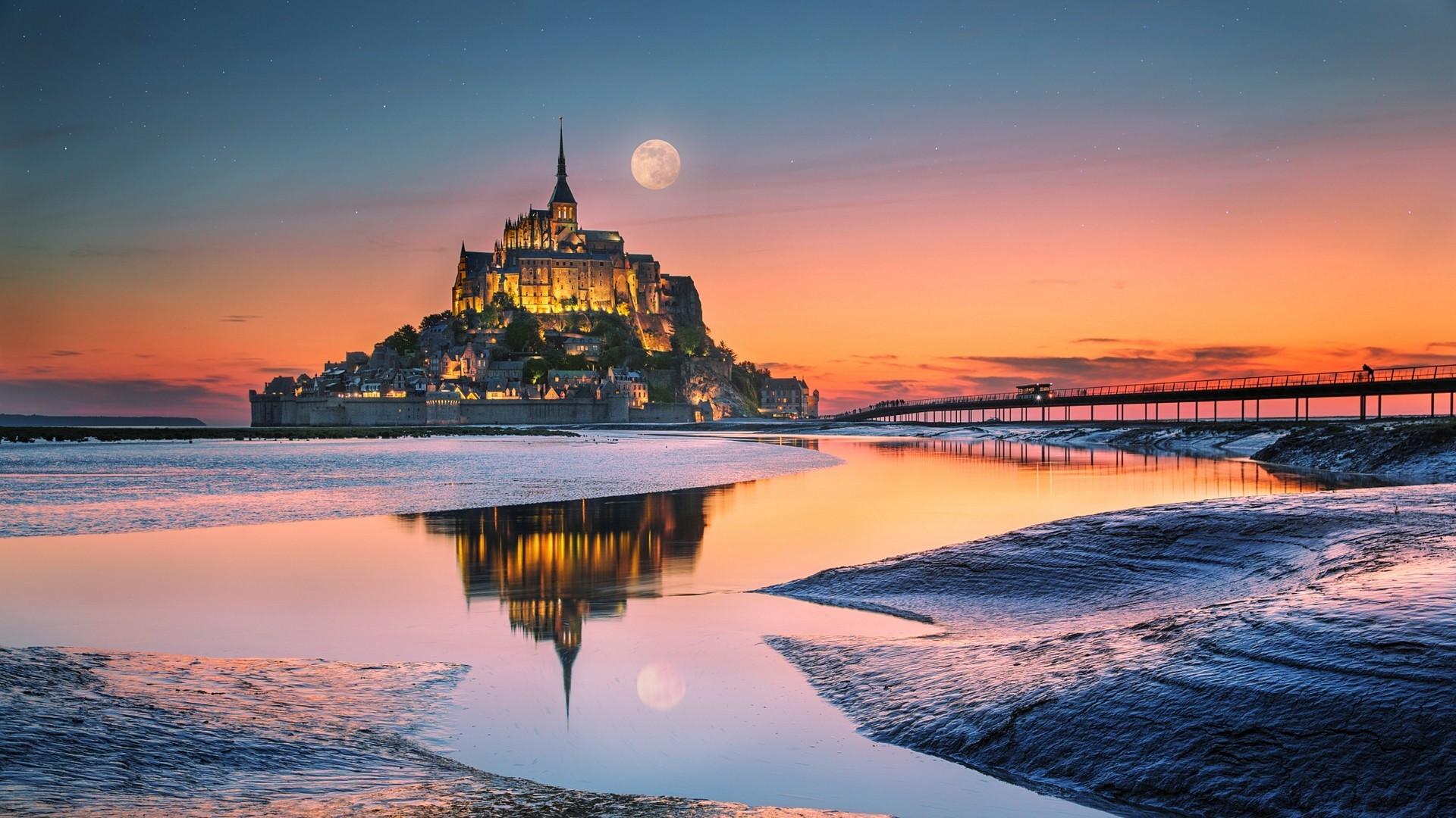 1920x1080 1920x1080 landscape nature moon bridge france church island river water sunset architecture monastery history world heritage site lemontstmichel wallpaper JPG 471 kB Gallery HD Wallpaper