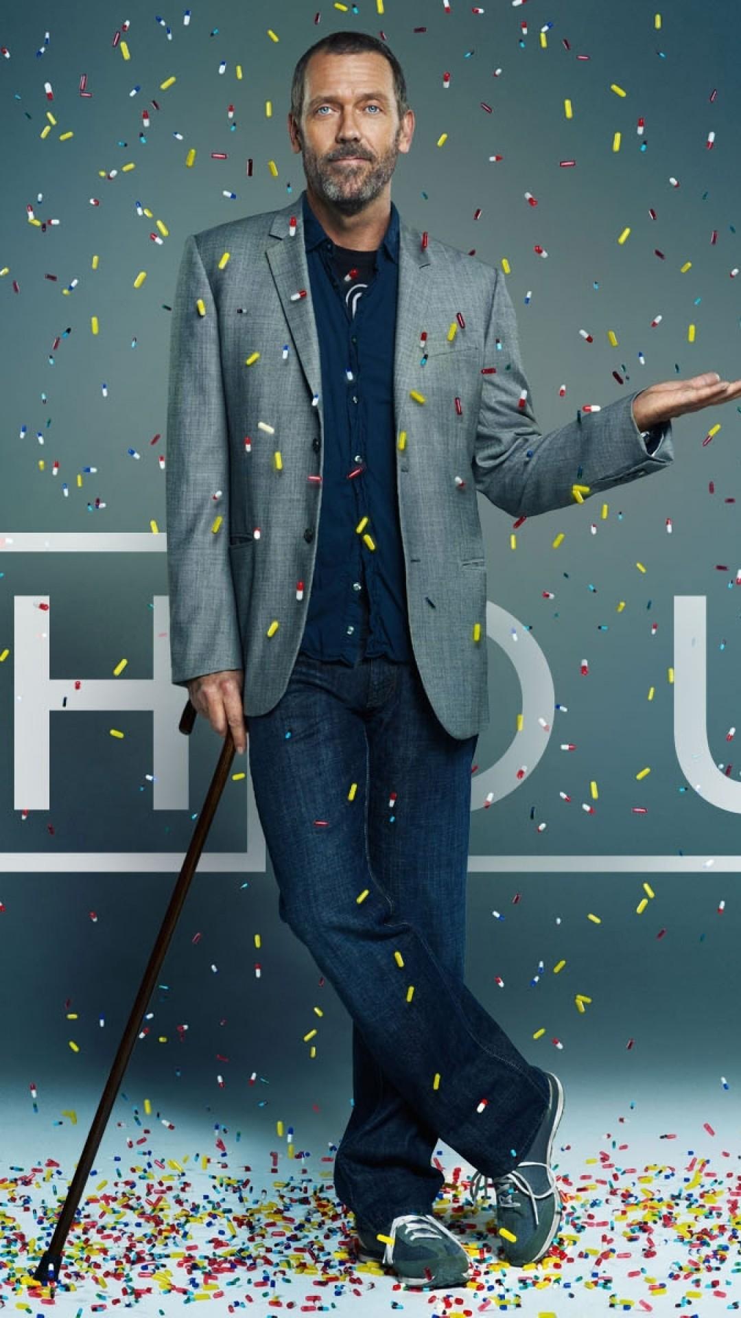 1080x1920 Wallpaper house md, doctor, tablets, hugh laurie, cane