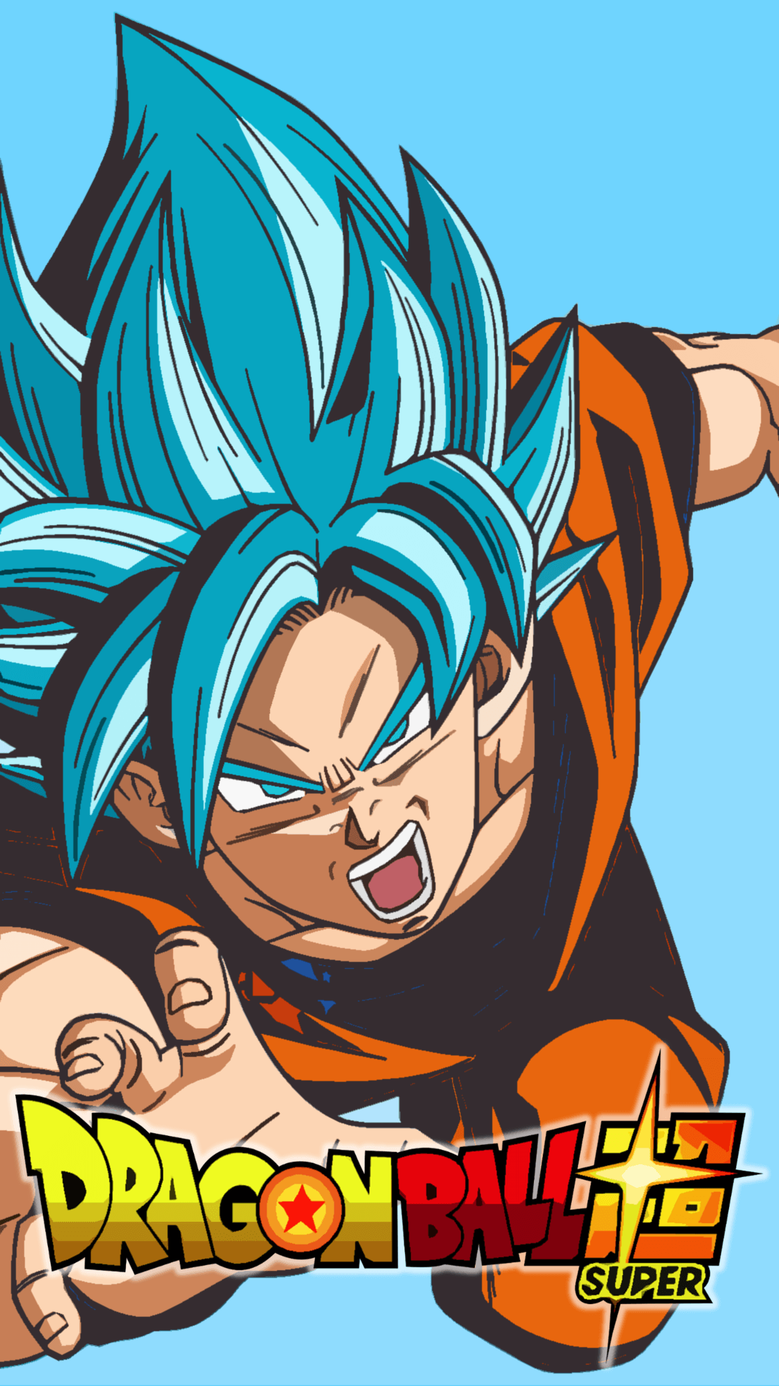 1125x2000 Goku SSGSS Transformation DBS Wallpaper (Cut Art)