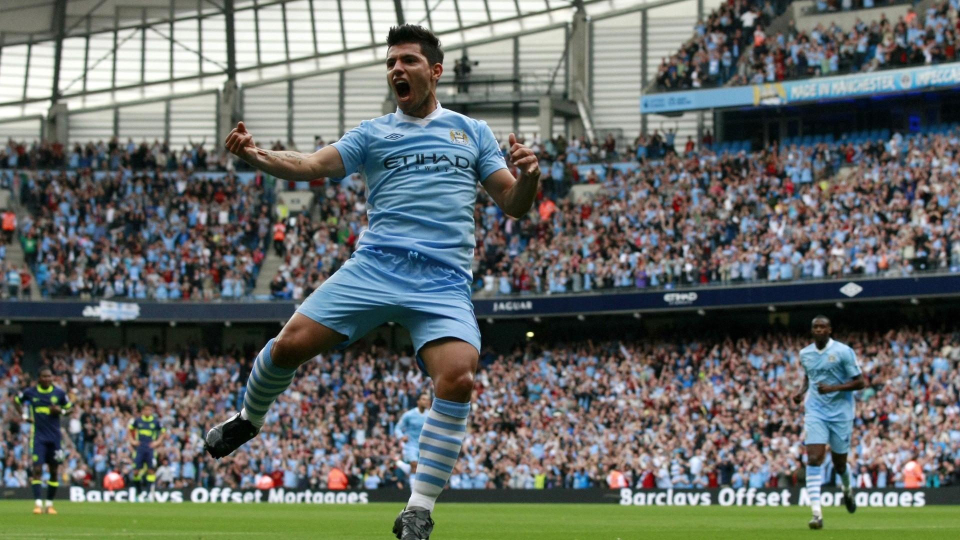 1920x1080 Sergio Agüero Celebrates: Manchester City HD Wallpaper**x1080