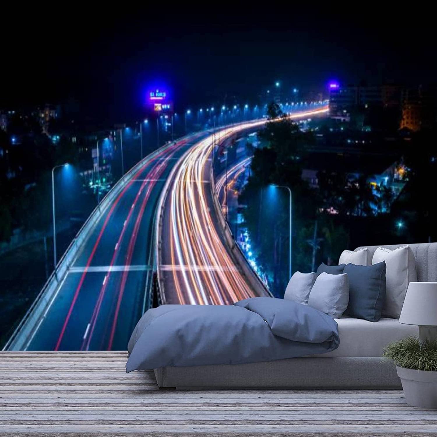 1500x1500 Beautiful Chittagong Photo Wallpaper, Night Scene Lights 141.7 X 98.4 Inches Including Paste Wall Mural 3D for Office Living Room Kids Room Restaurant Motif Room Decoration : Amazon.co.uk: DIY & Tools