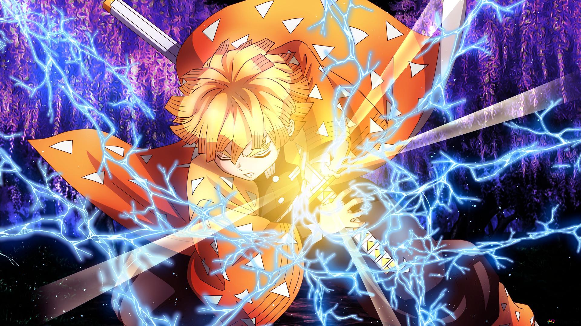 1920x1080 demon slayer zenitsu 7. form 4K wallpaper download