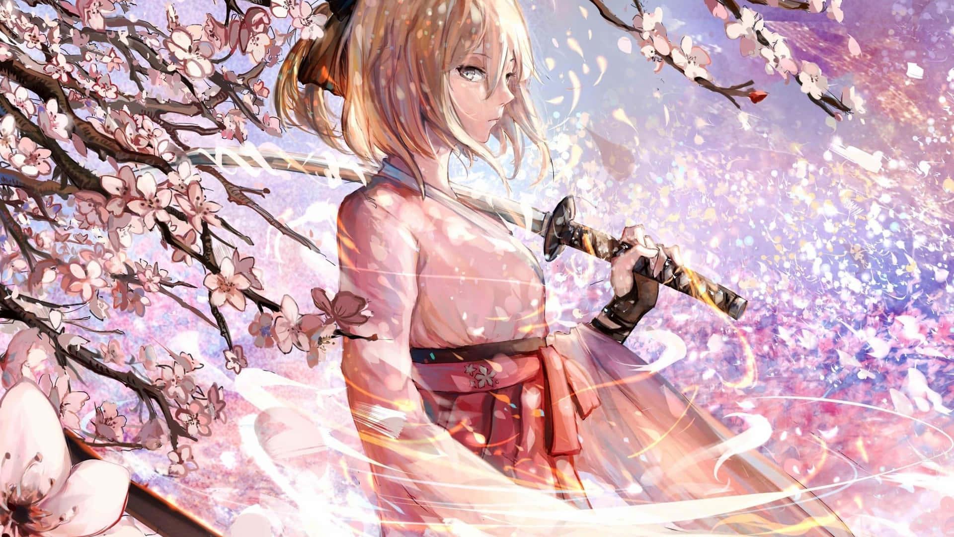 1920x1080 Download Sakura Anime Fate Grand Order Samurai Girl Wallpaper