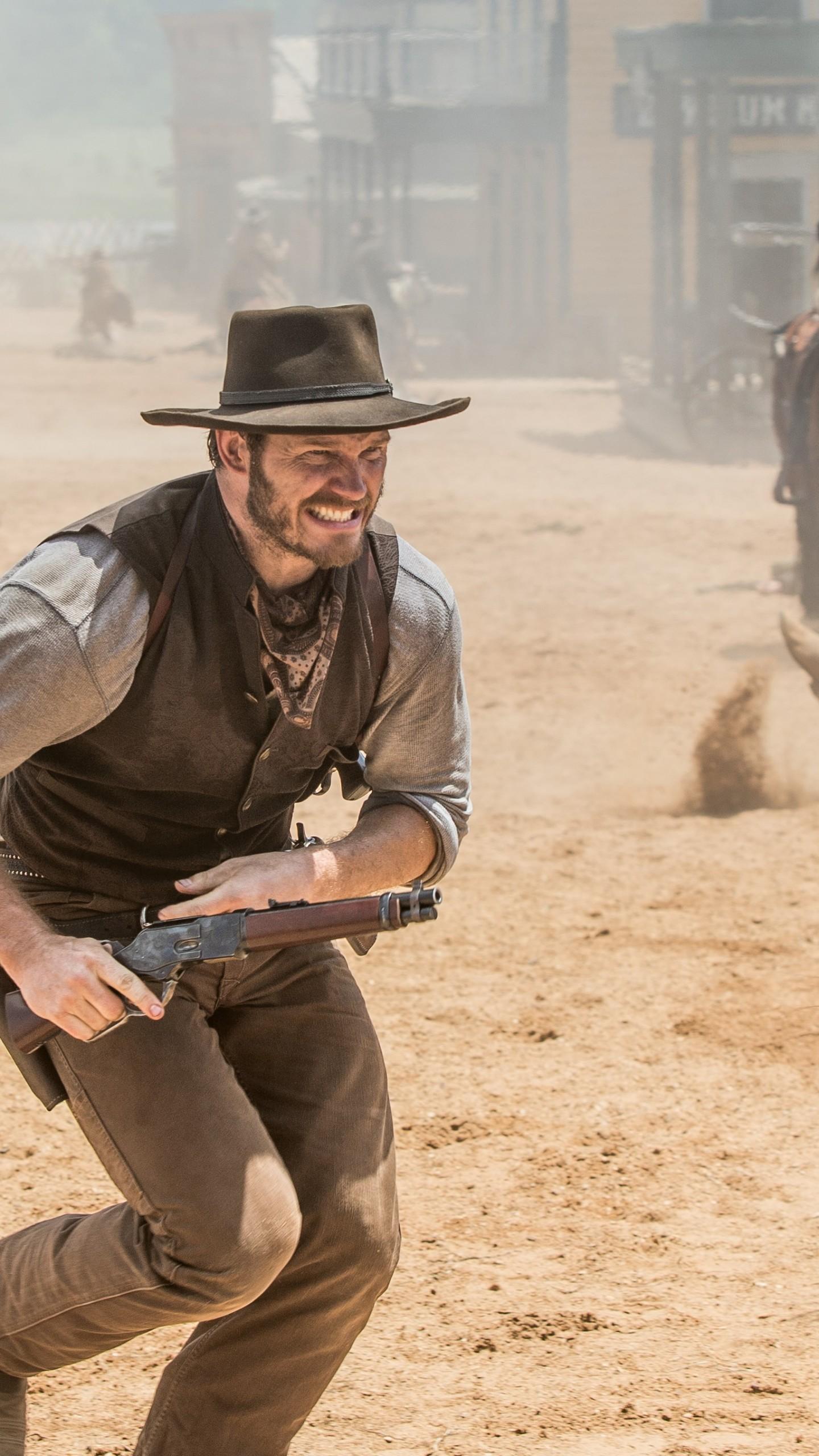 1440x2560 Wallpaper The Magnificent Seven, Denzel Washington, Chris Pratt, Ethan Hawke, Movies