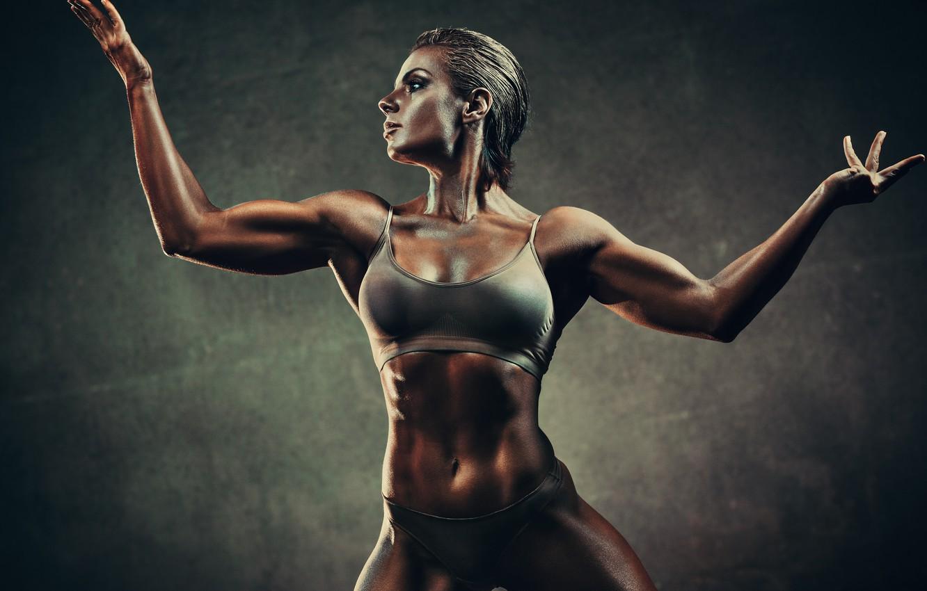 1332x850 Wallpaper art, muscles, pose, fitness image for desktop, section девушки