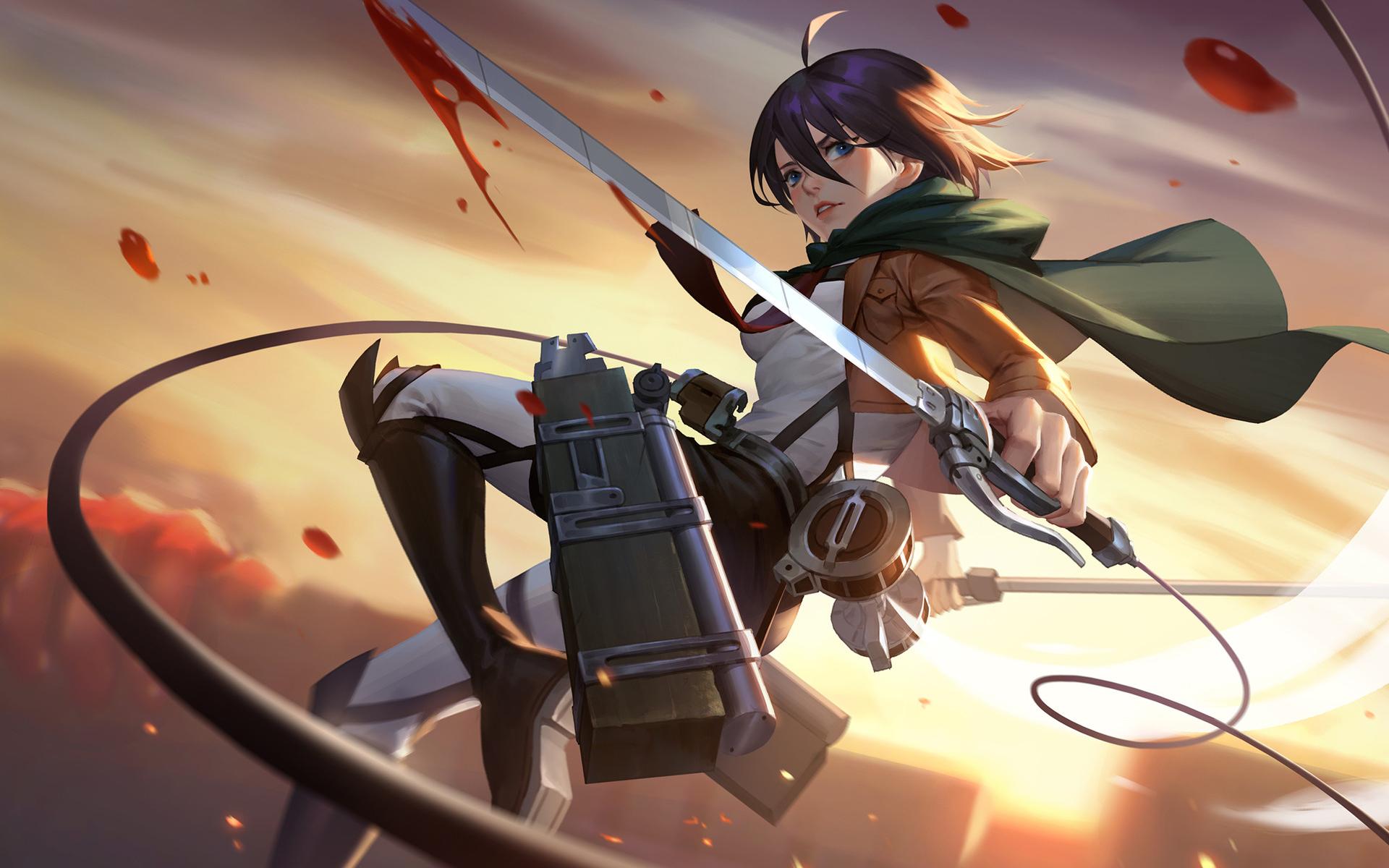 1920x1200 Download 1920x1200 Wallpaper Mikasa Ackerman, Attack On Titan, Art, Anime Girl, Widescreen 16: Widescreen, 1920x1200 HD Image, Background, 24822