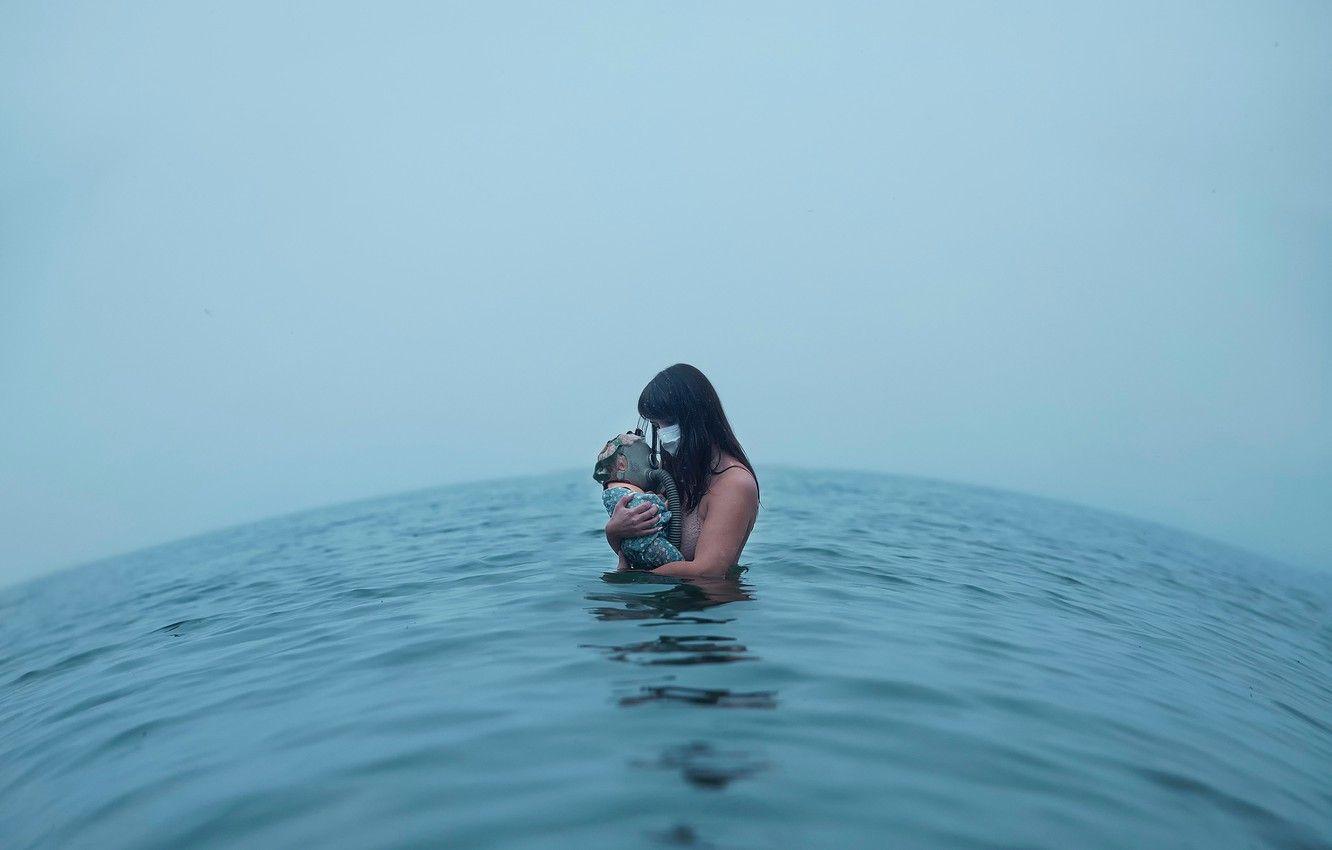 1332x850 Wallpaper girl, doll, the suit, in the water, Lichon, Meaningless is