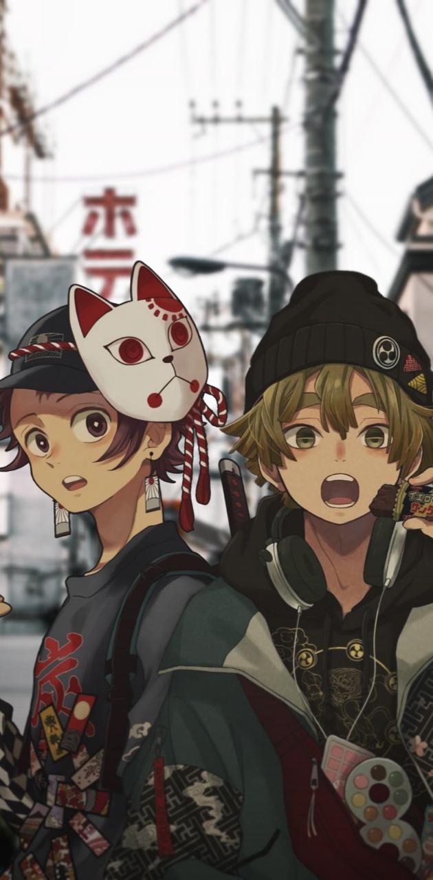 630x1280 Tanjiro and Zenitsu wallpaper