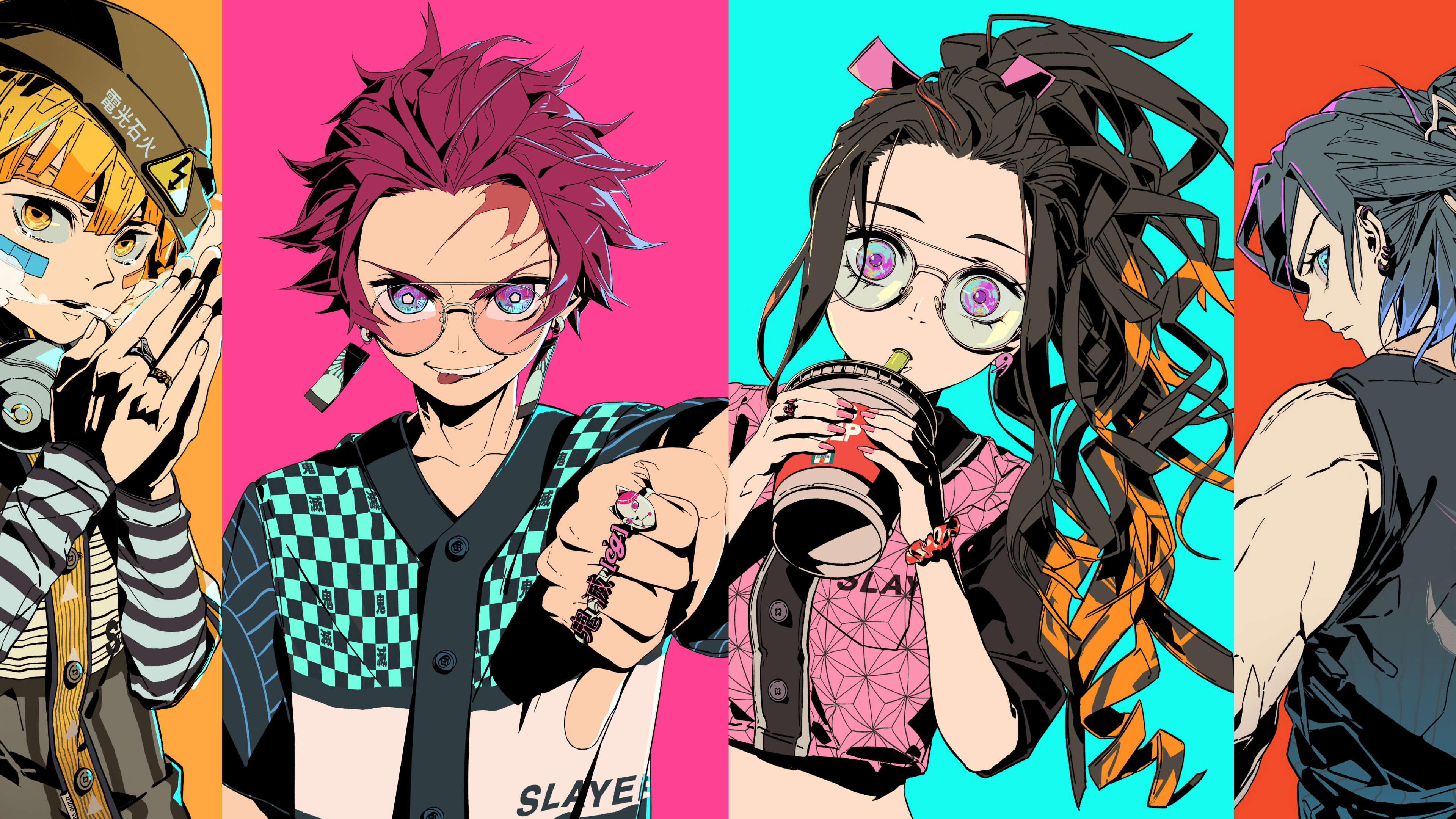 3840x2160 Zenitsu Agatsuma Tanjiro Kamado Nezuko Kamado and Inosuke Hashibira 4K, Nezuko Kamado, Zenitsu Agatsuma, Tanjiro Kamado, Inosuke Hashibira Gallery HD Wallpaper
