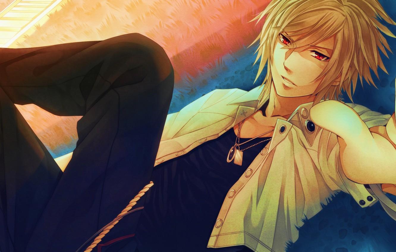 1332x850 Wallpaper lies, guy, chain, red eyes, Hiiro no Kakera, Kutani Ryou image for desktop, section сёнэн