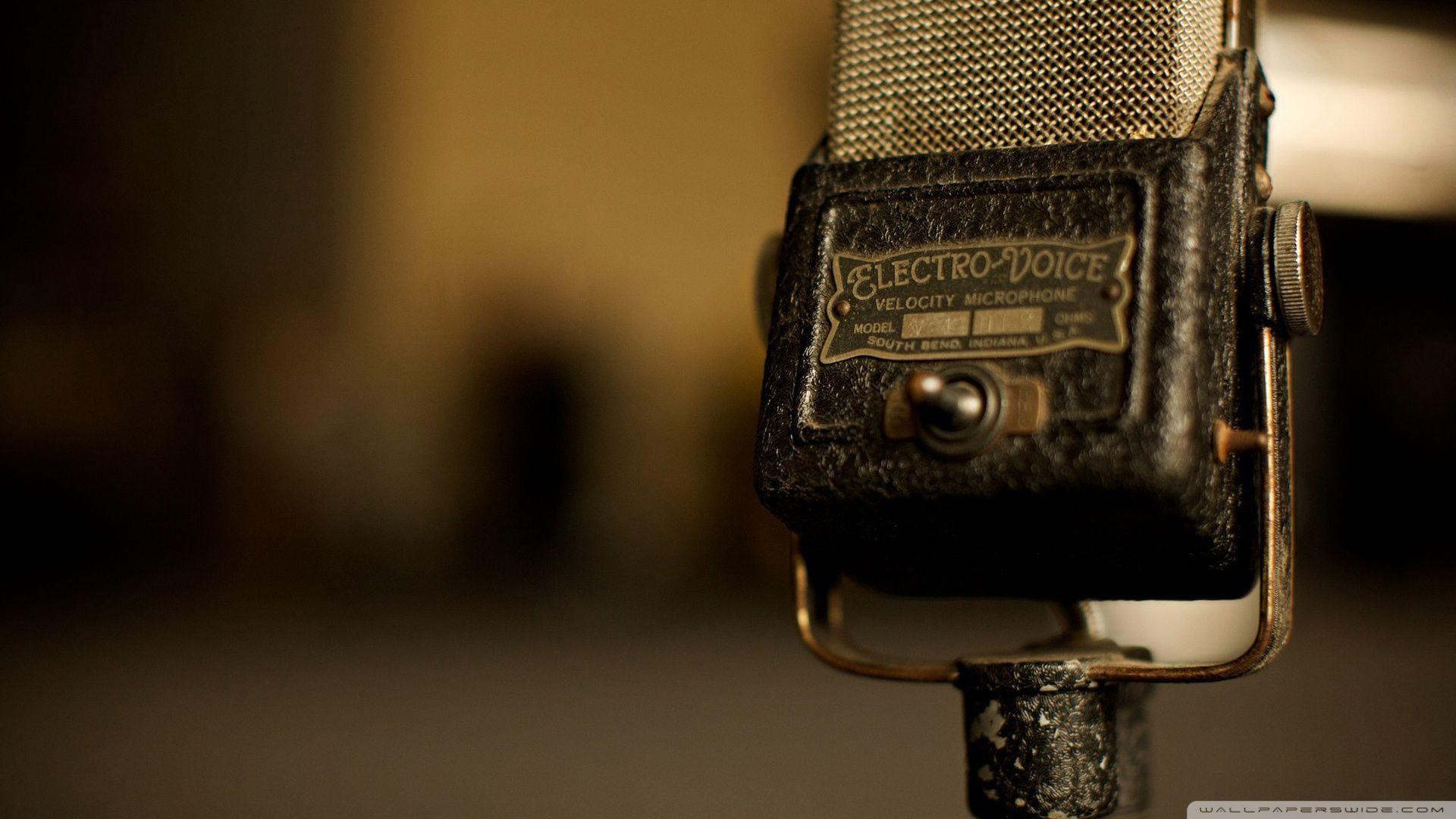 1920x1080 Download Vintage Microphone Wallpaper 1920x1080