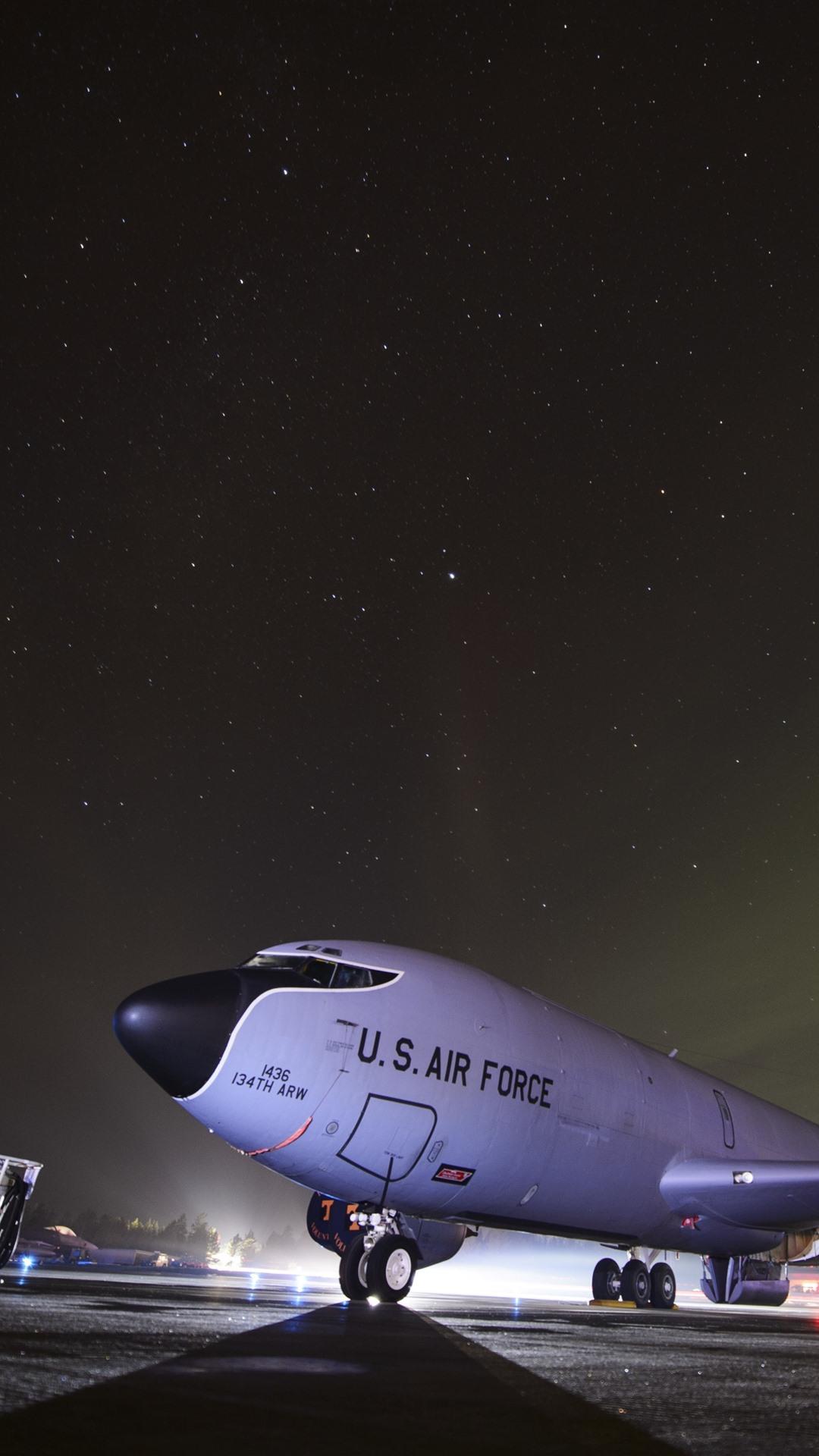 1080x1920 Aircraft, Airport, USAF, Night, Starry 1242x2688 IPhone 11 Pro XS Max Wallpaper, Background, Picture, Image