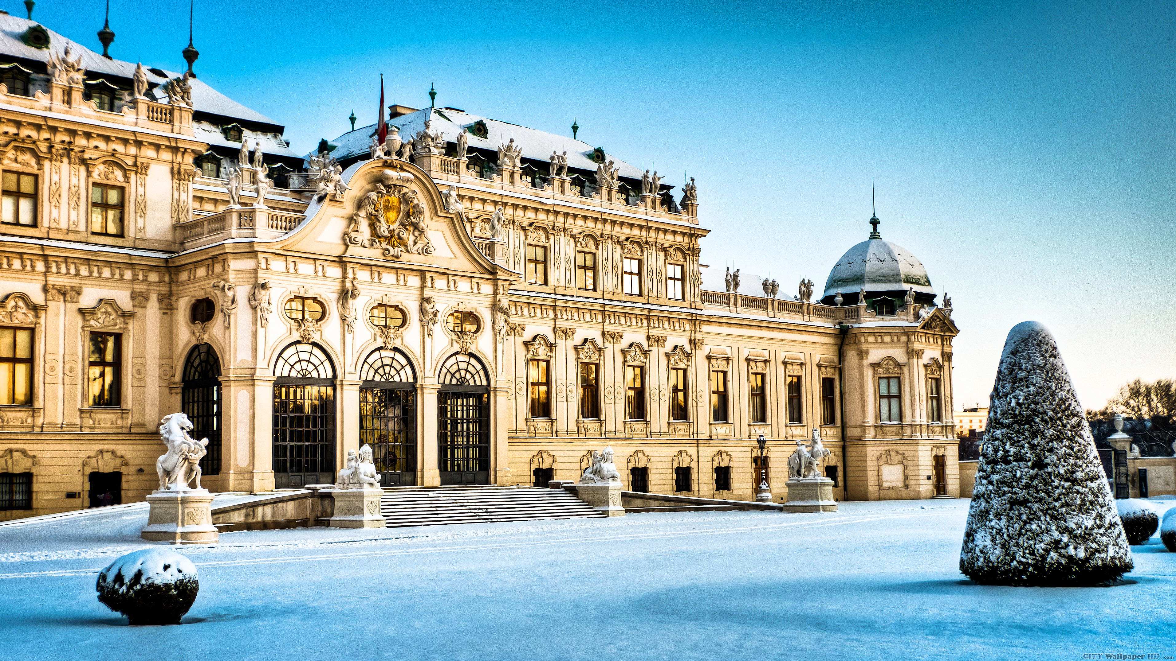 3827x2153 Winter Palace Belvedere HD wallpaper. Watch HD photo of cities in different countries. Austria