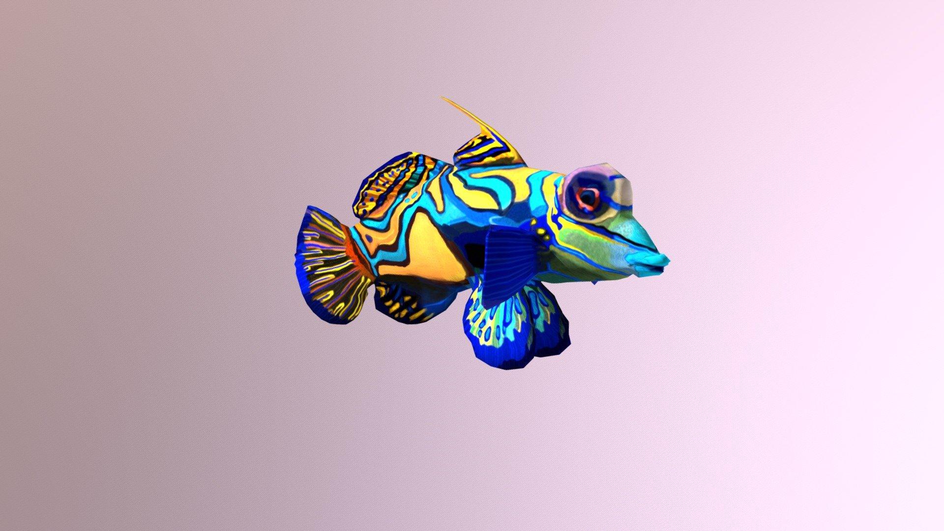 1920x1080 Mandarin Fish / Goby Mandarin Royalty Free 3D model by 3Dlowpoly [0a07b10]