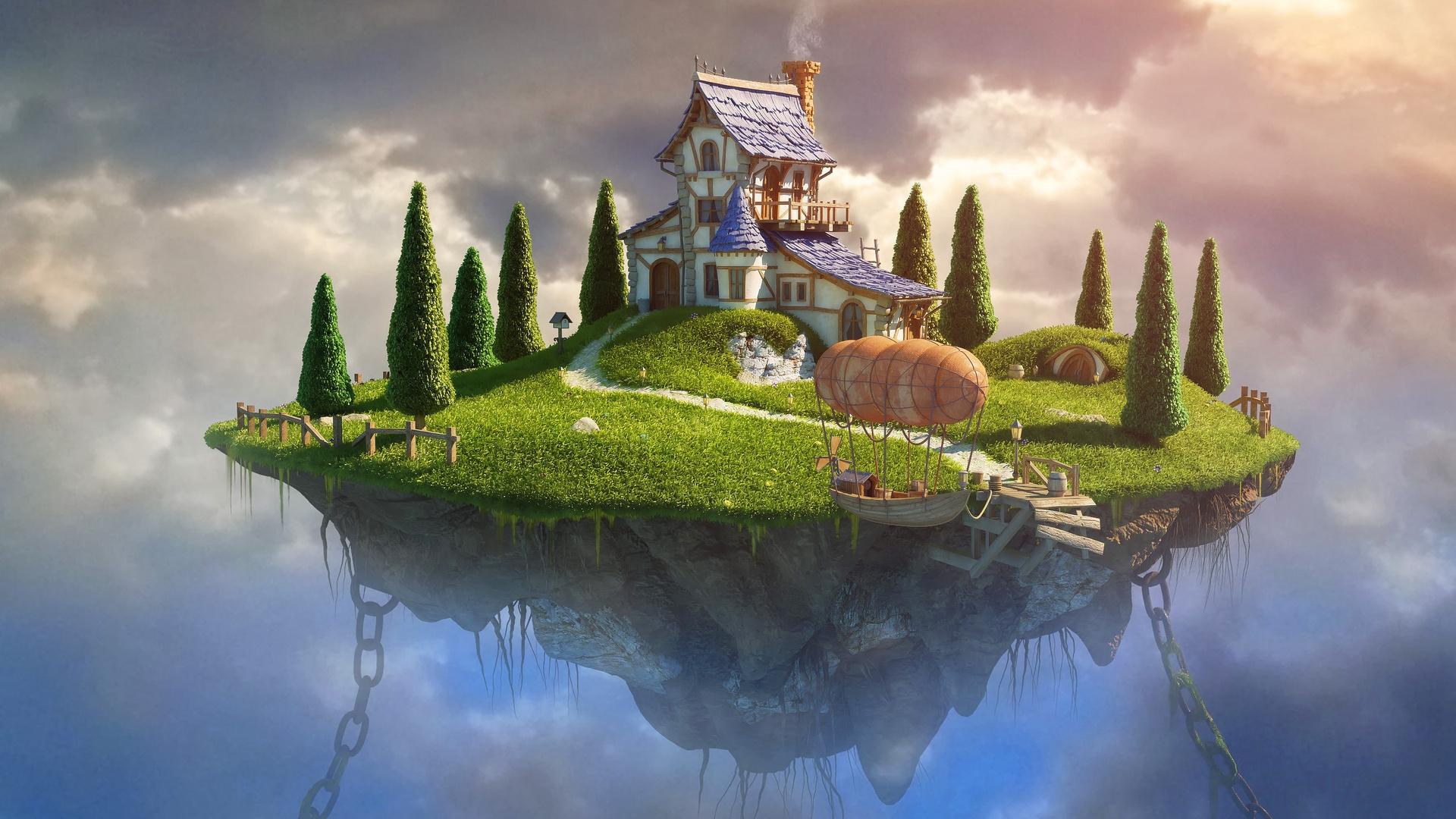 1920x1080 Fantasy House HD Wallpaper and Background