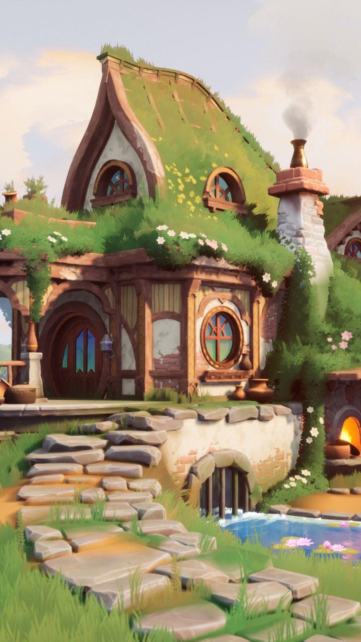 720x1280 Download 720x1280 wallpaper beautiful house in forest, fantasy, samsung galaxy mini s s ne. Fantasy art landscapes, Fantasy landscape, Environment concept art