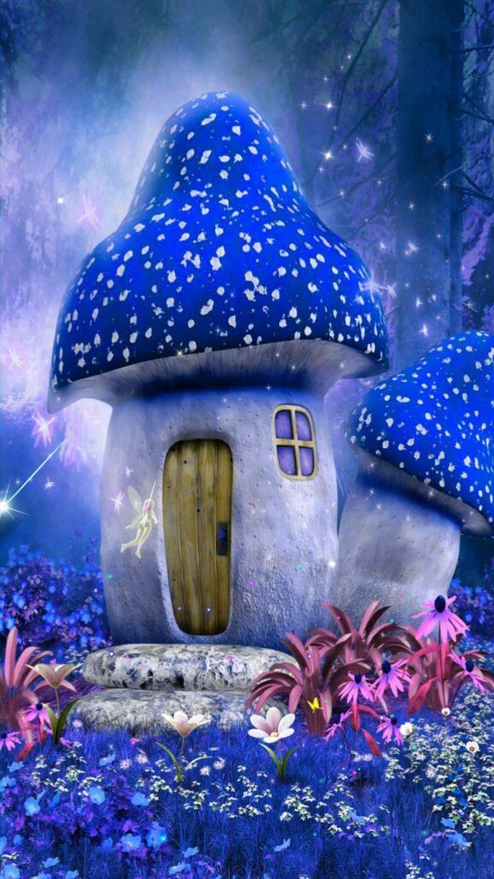 720x1280 Wallpaper / Fantasy House Phone Wallpaper, Cottage, Fairy, Flower, Forest, Blue, 720x1280 free download