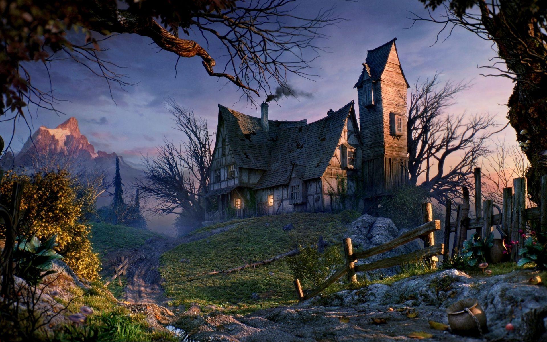 1920x1200 HD desktop wallpaper: Fantasy, House, Haunted House download free picture