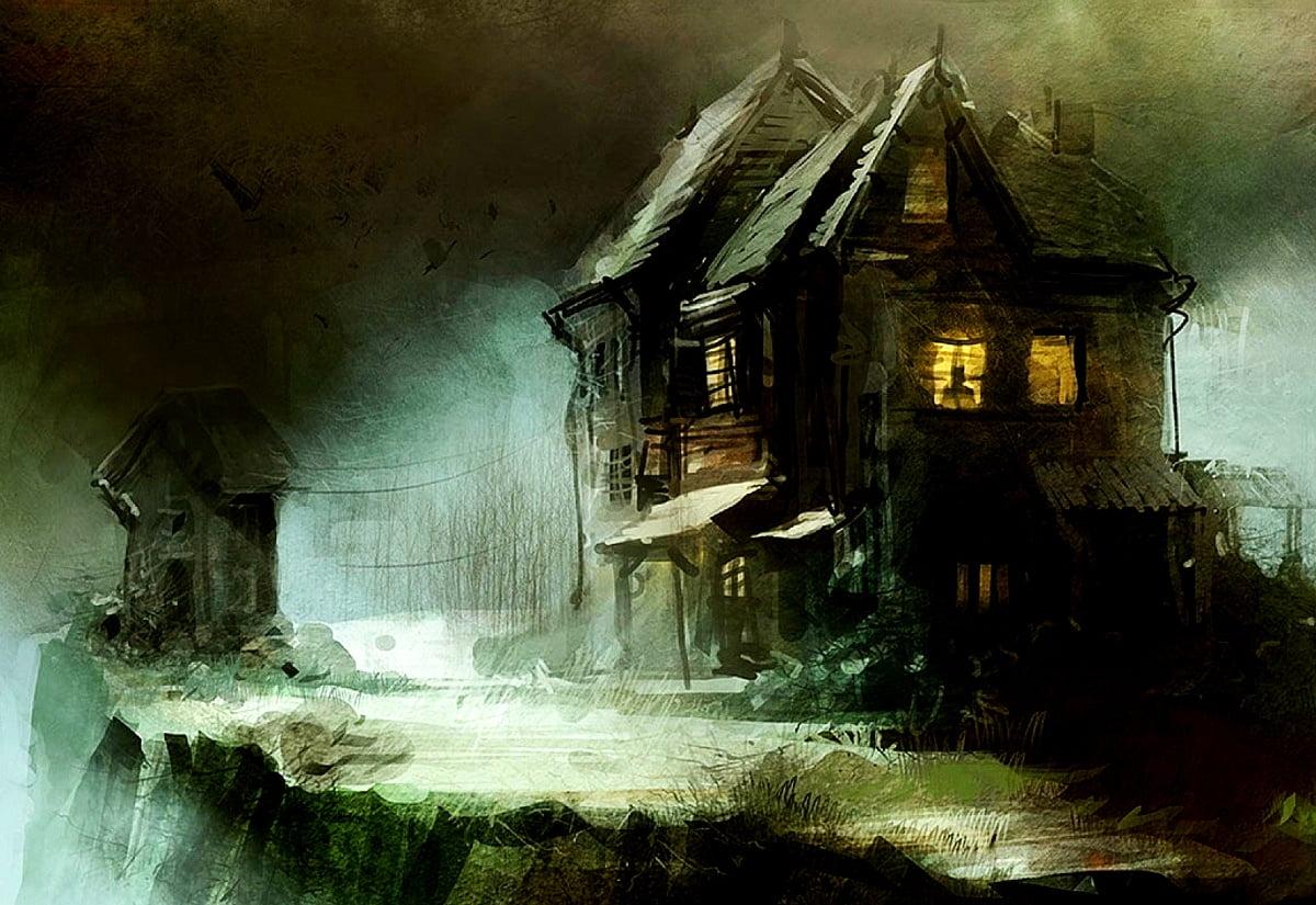 1200x825 Fantasy, Painting, House background. Free TOP photo