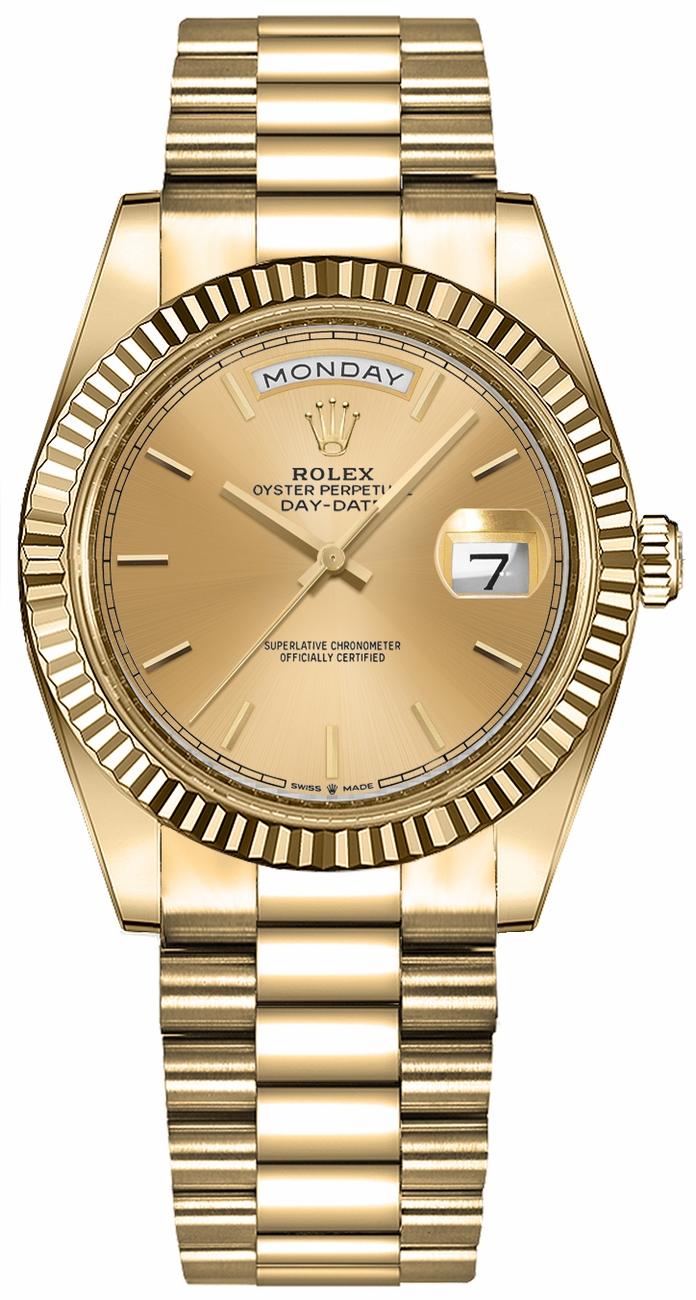 696x1300 Rolex Day Date 36 18k Yellow Gold Women's Watch 128238