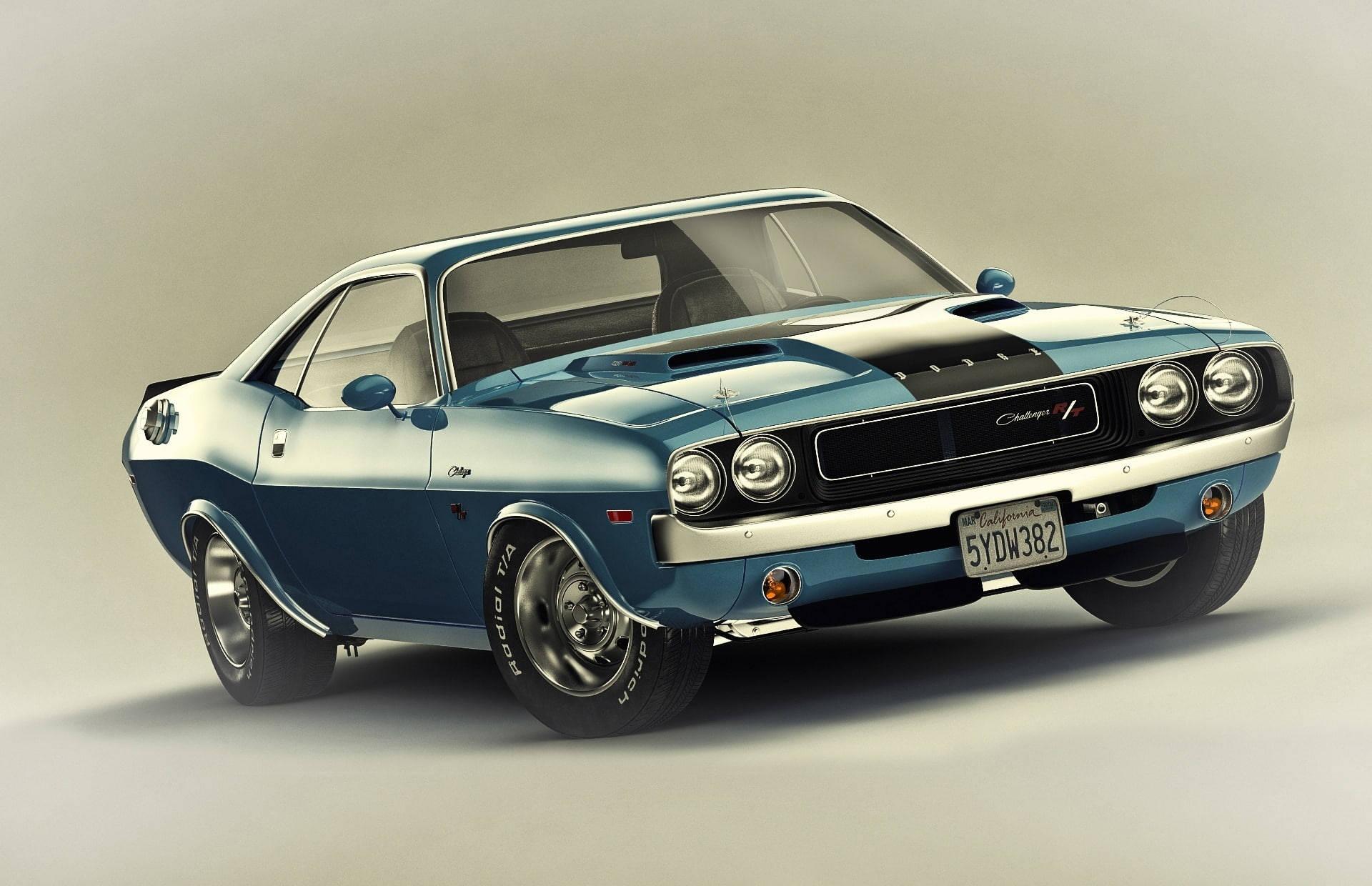 1920x1240 Download Vintage 1970 Blue Dodge Challenger Wallpaper