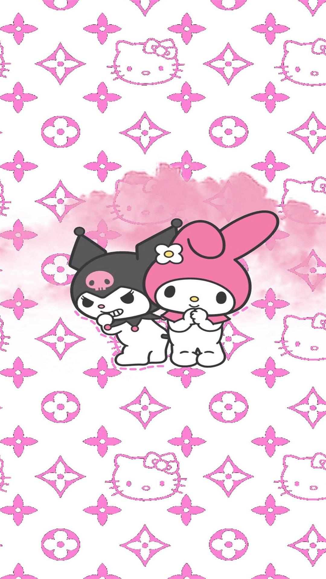 1080x1920 Download Sanrio Characters And Louis Vuitton Phone Wallpaper