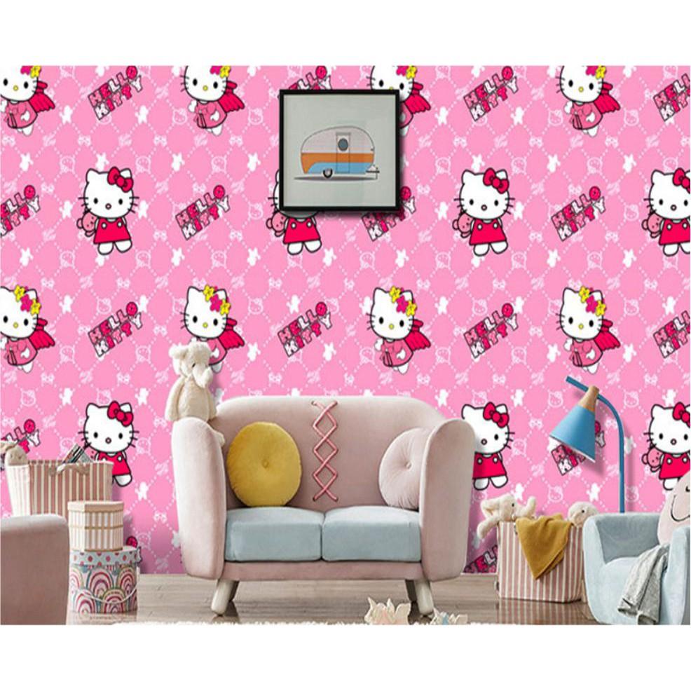 986x986 Hello kitty character wallpaper design waterproof self adhesive sticker DIY home living wall decor