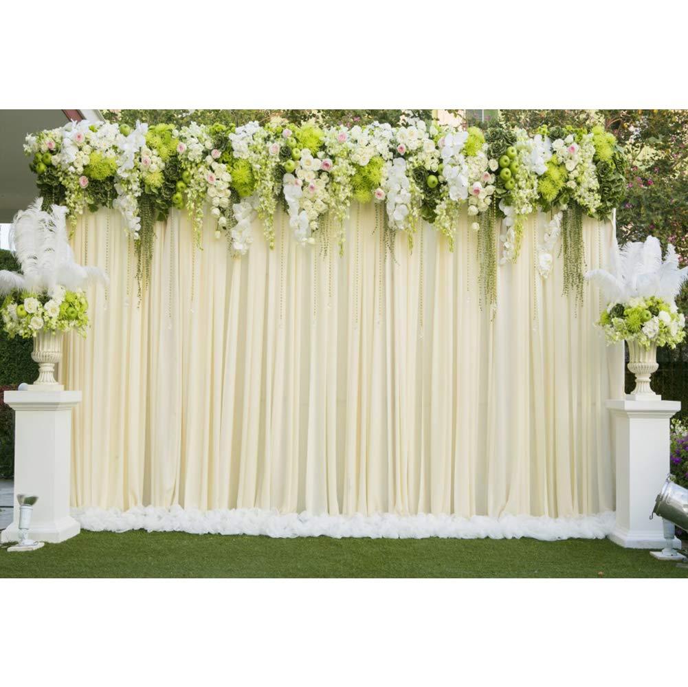 1001x999 Amazon.com : DORCEV 10x8ft White Floral Photography Backdrop Wedding Ceremony Party Bridal Shower Party Background White Flowers White Curtain Wedding Decoration Wallpaper Wedding Photo Studio Props