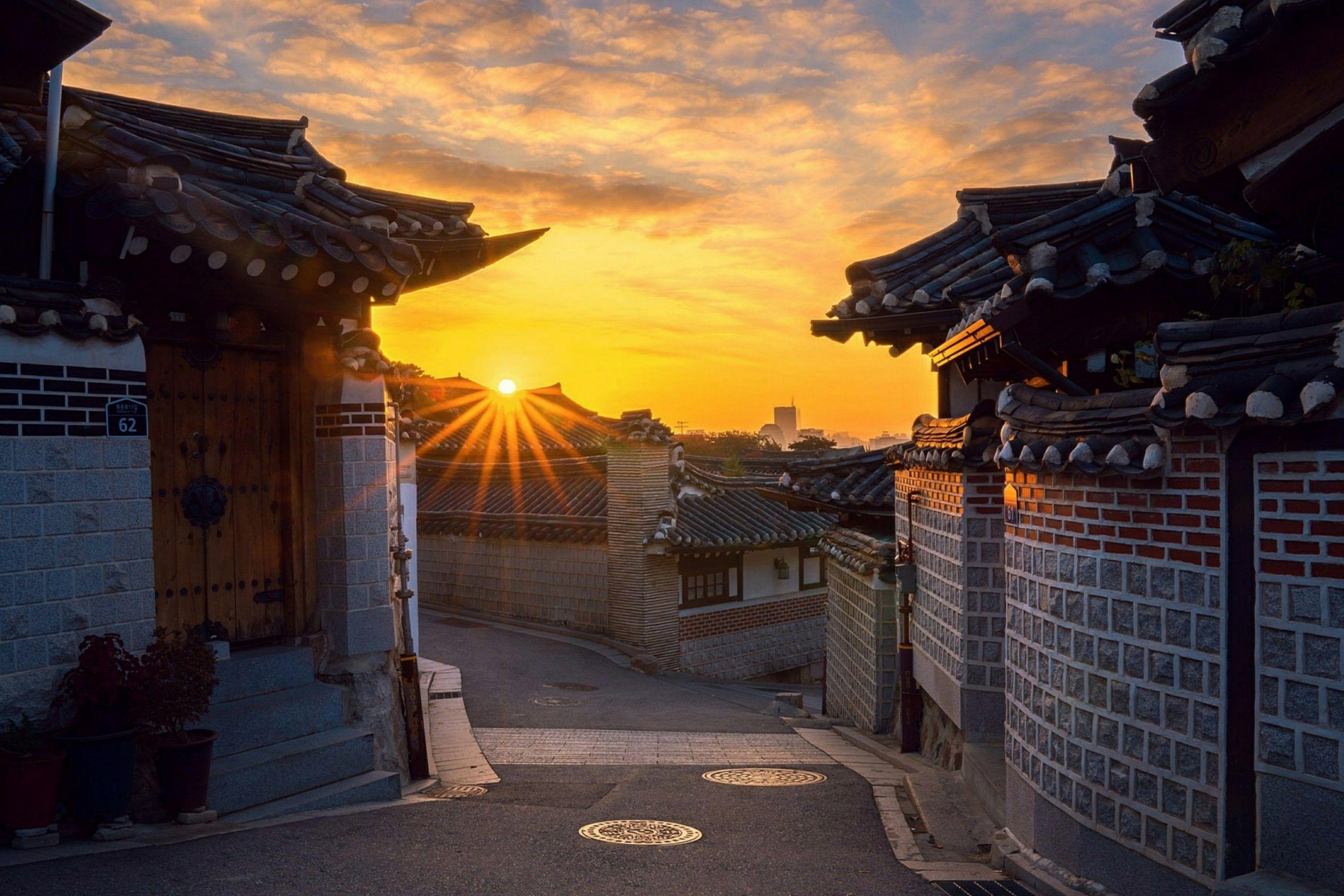 2736x1824 Bukchon Hanok Street 4K UltraHD Wallpaper. Wallpaper Studio 10