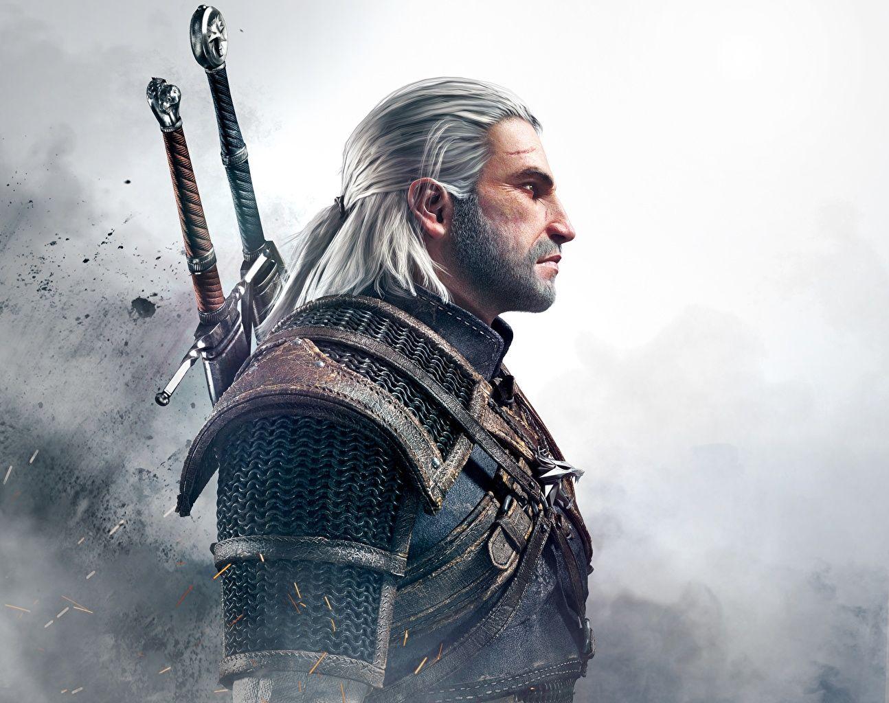 1294x1024 Wallpaper The Witcher 3: Wild Hunt Geralt of Rivia Man Warriors