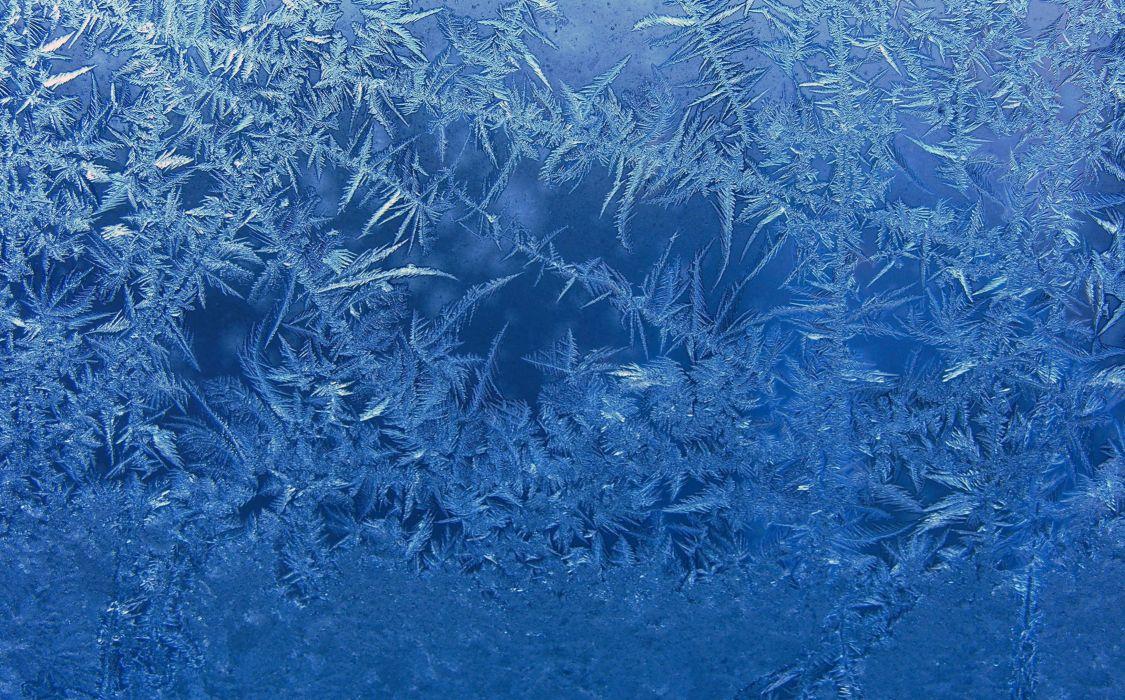 1125x700 Frost blue background glass winter window ice wallpaper
