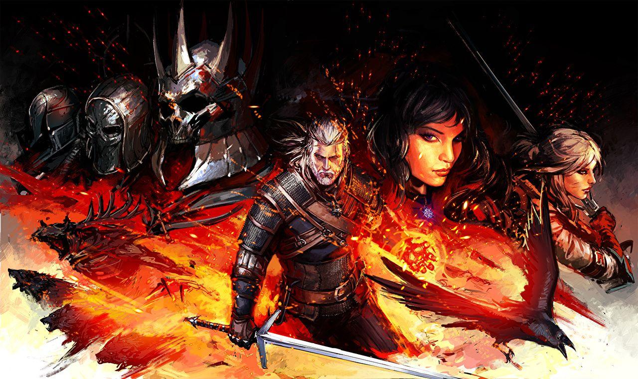 1280x761 Wallpaper The Witcher The Witcher 3: Wild Hunt Crows Swords Geralt