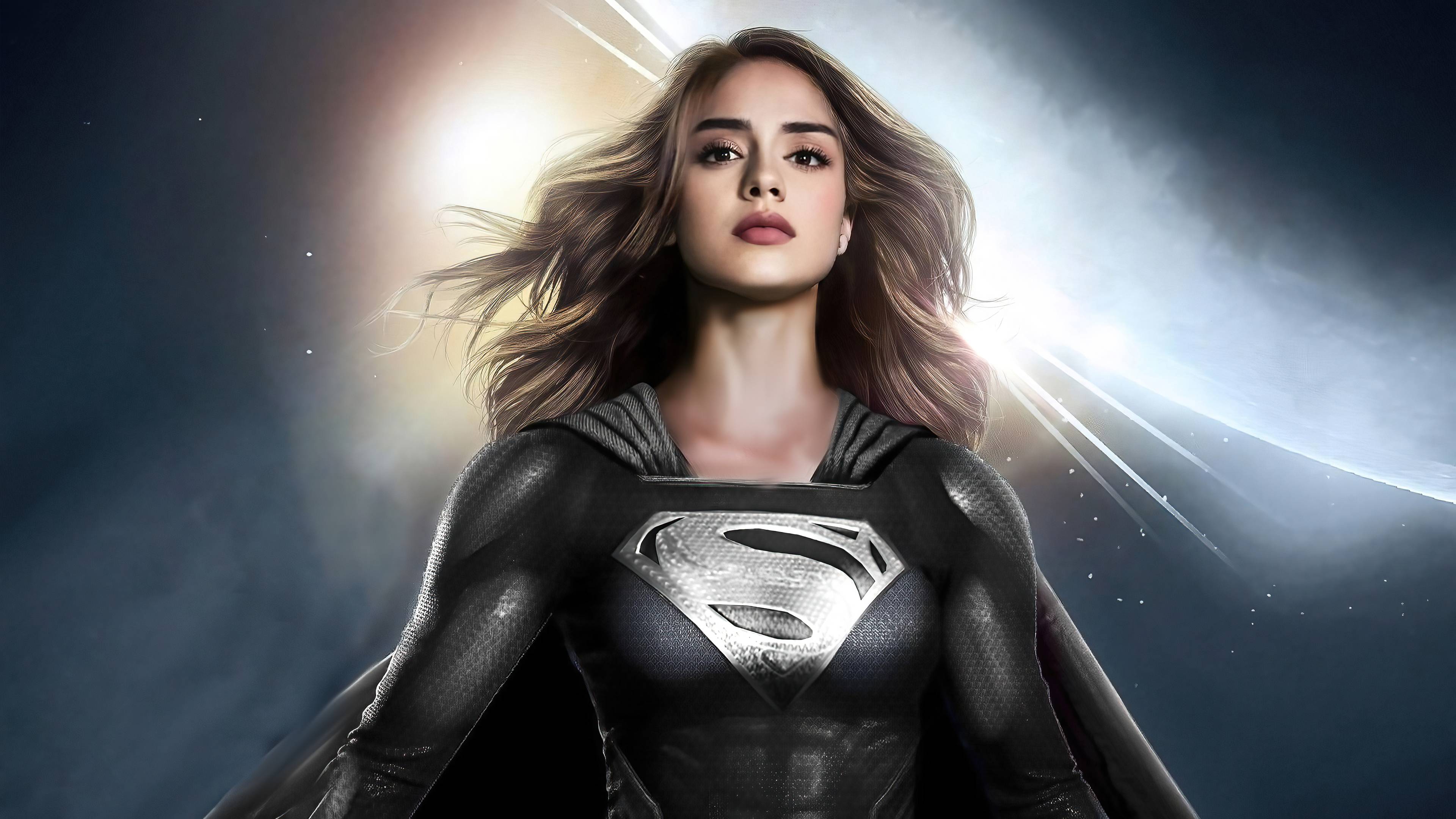 3840x2160 Sasha Calle Supergirl Fan Art Black Suit 4k, HD Superheroes, 4k Wallpaper, Image, Background, Photo and Picture