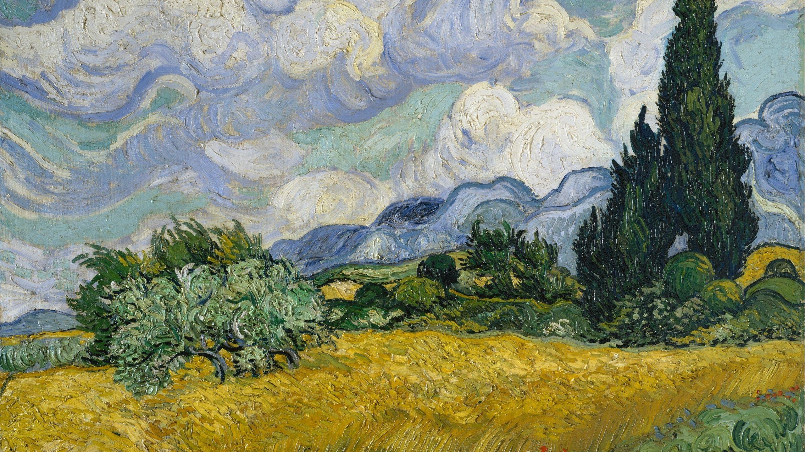 2560x1440 Download wallpaper 2560x1440 vincent van gogh, wheat field