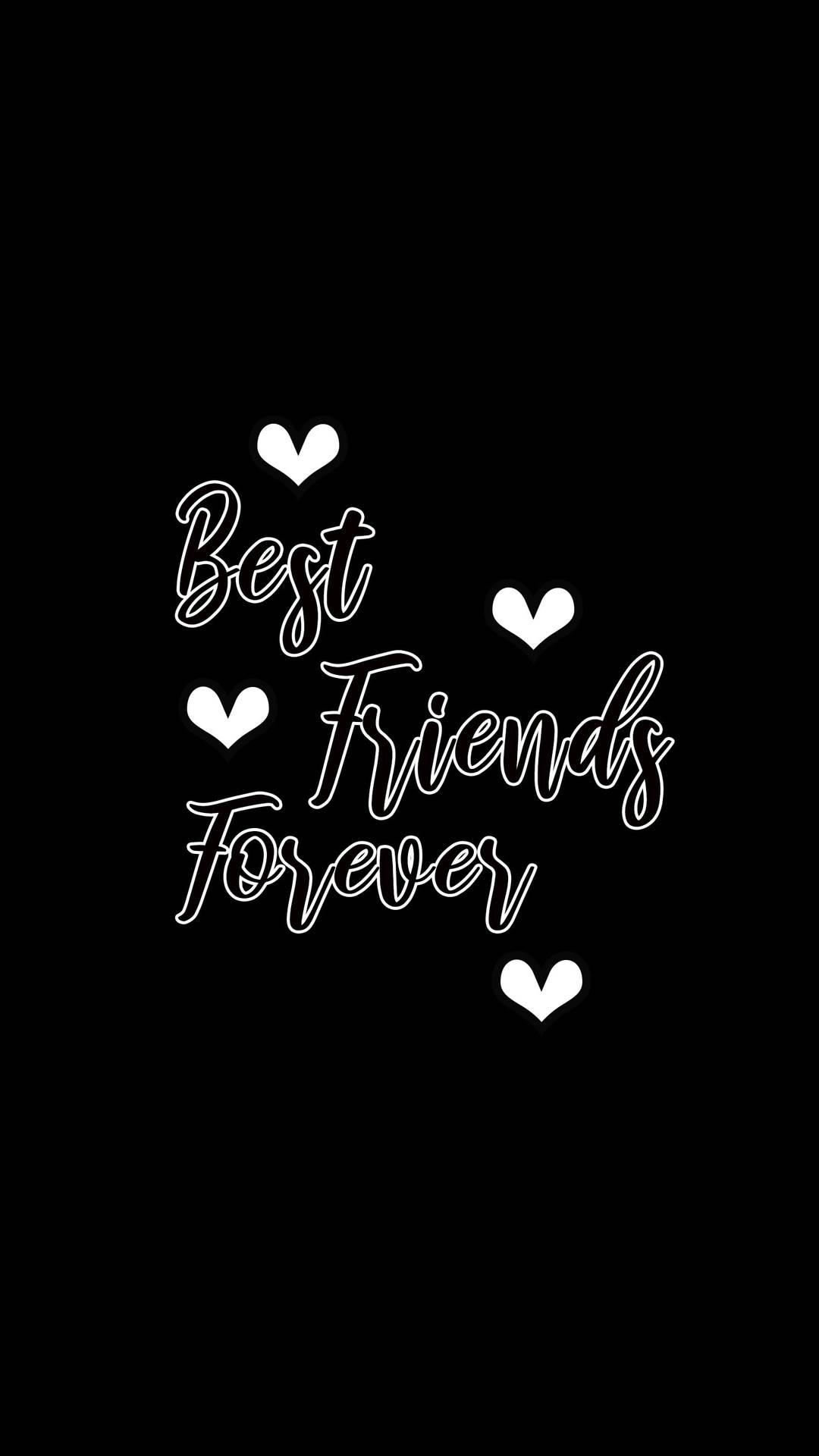 1080x1920 Download Black And White Cursive Girly BFF Wallpaper